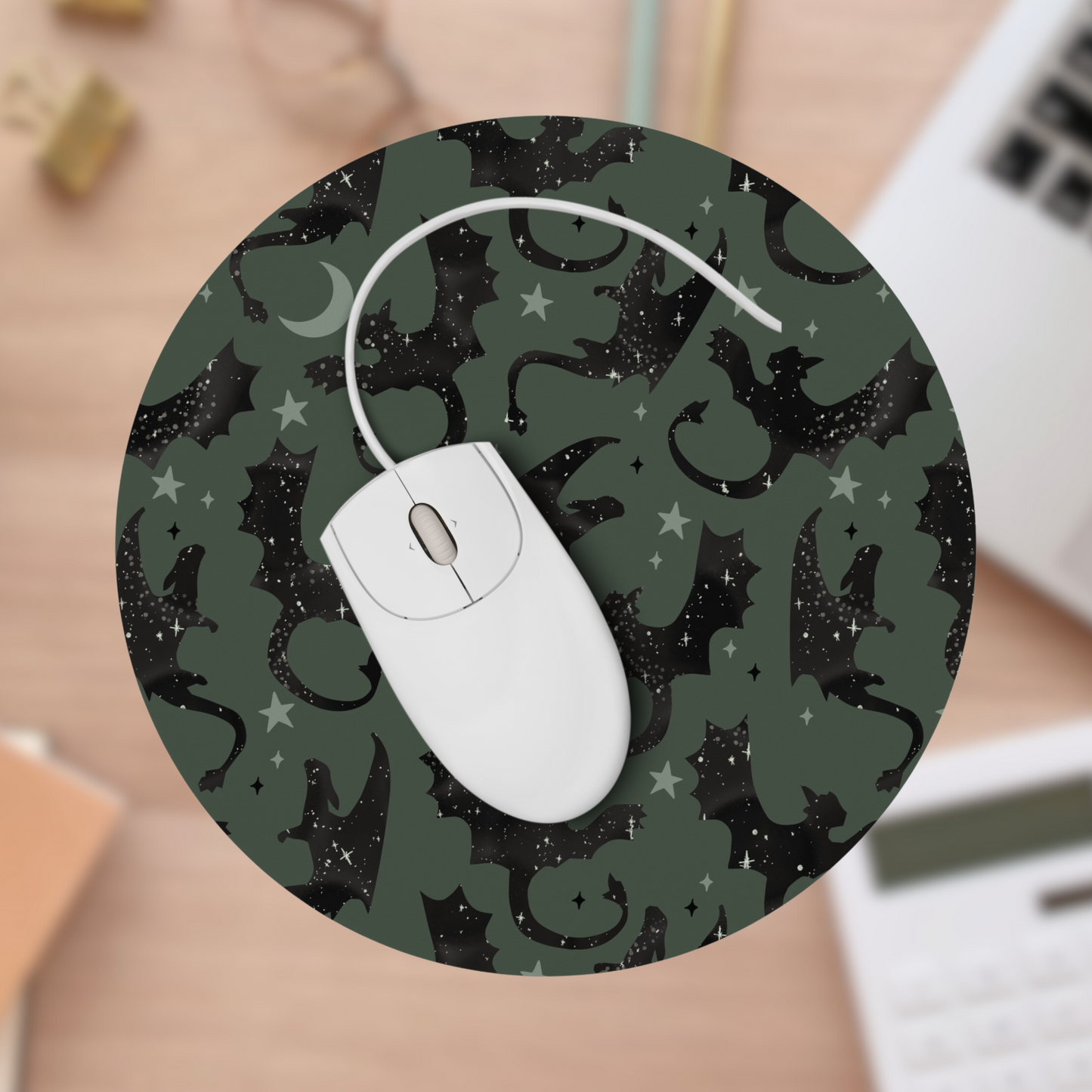 Dragon Rider Mouse Pad | Fantasy Lover Bookish Desk Accessories