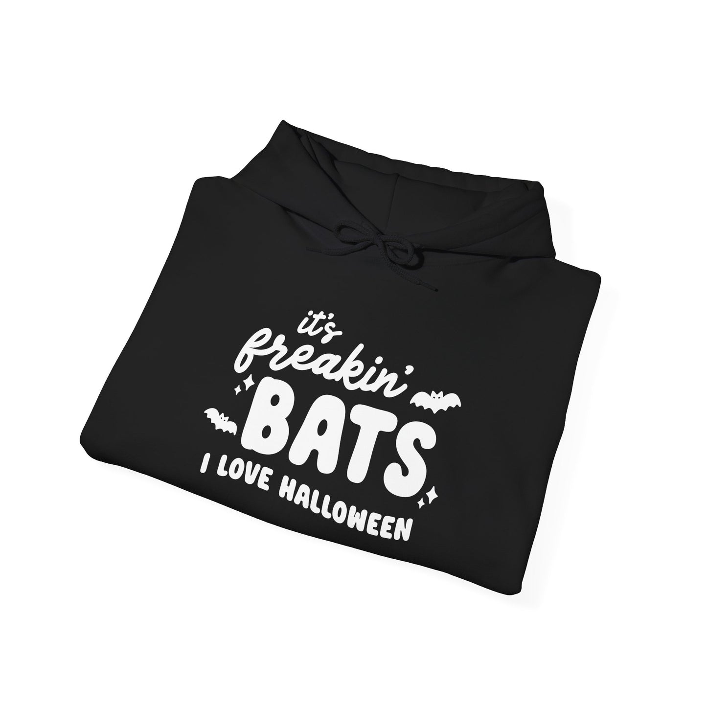 Its Freakin Bats I Love Halloween Spooky Cute Sweatshirt, Bat & Moon Sleeve Design