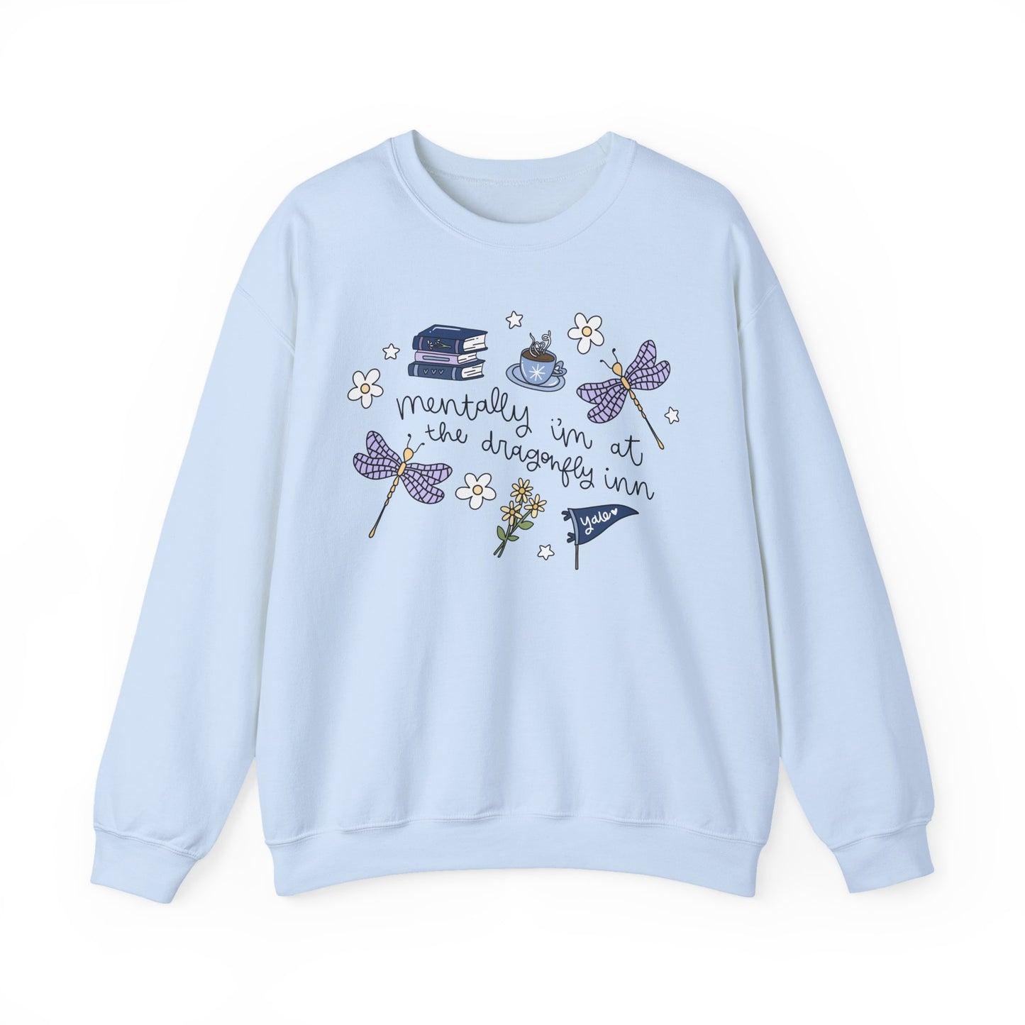 Mentally Im at the Dragon Fly, Stars Hallow Crewneck Sweatshirt