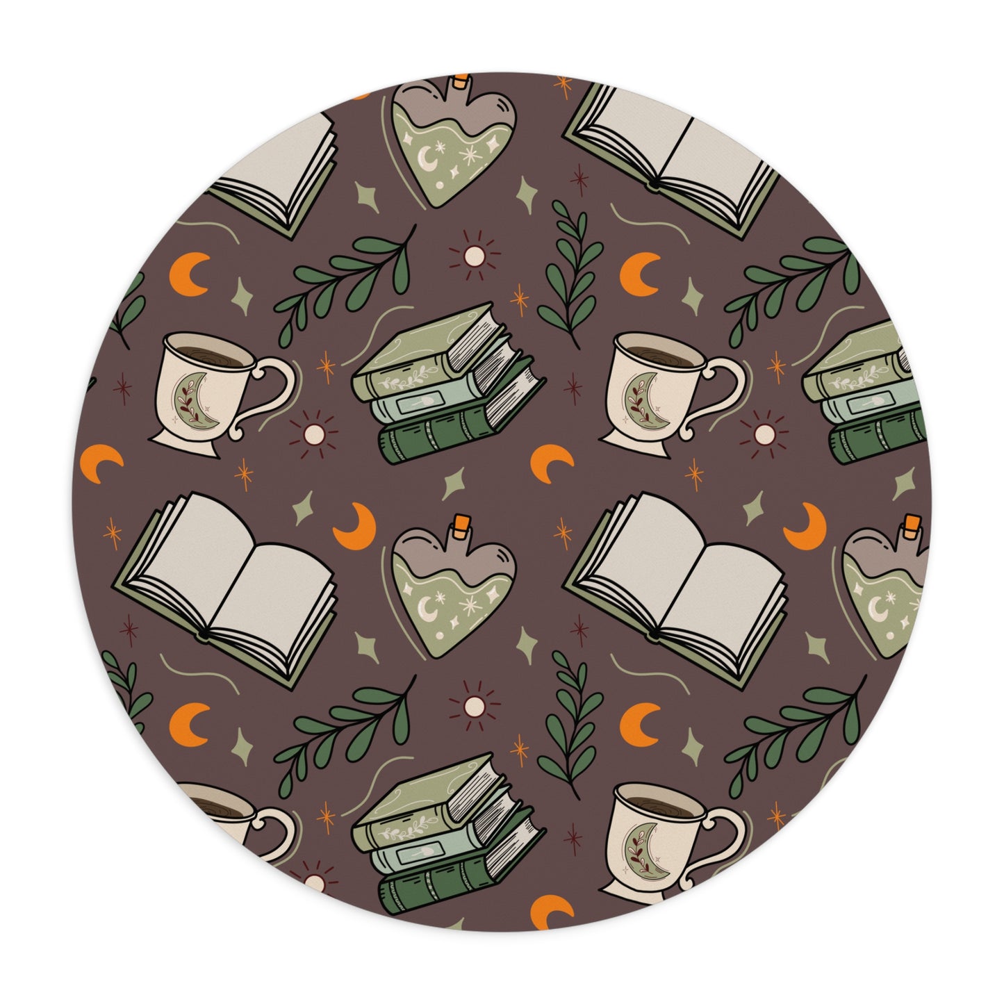 Cozy Bookish Witch Mouse Pad | Dark Academia Office Decor