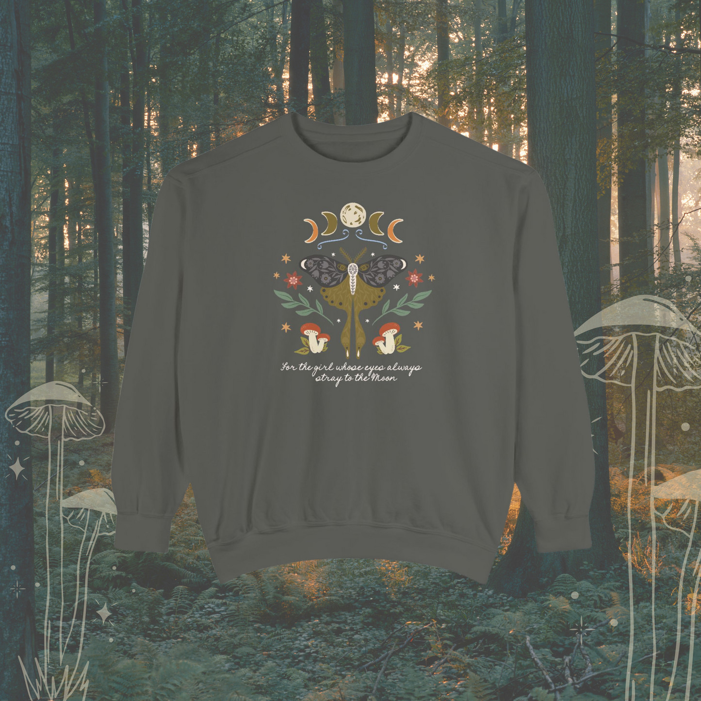 Officially licensed Lore of the Wilds Comfort Colors Crewneck