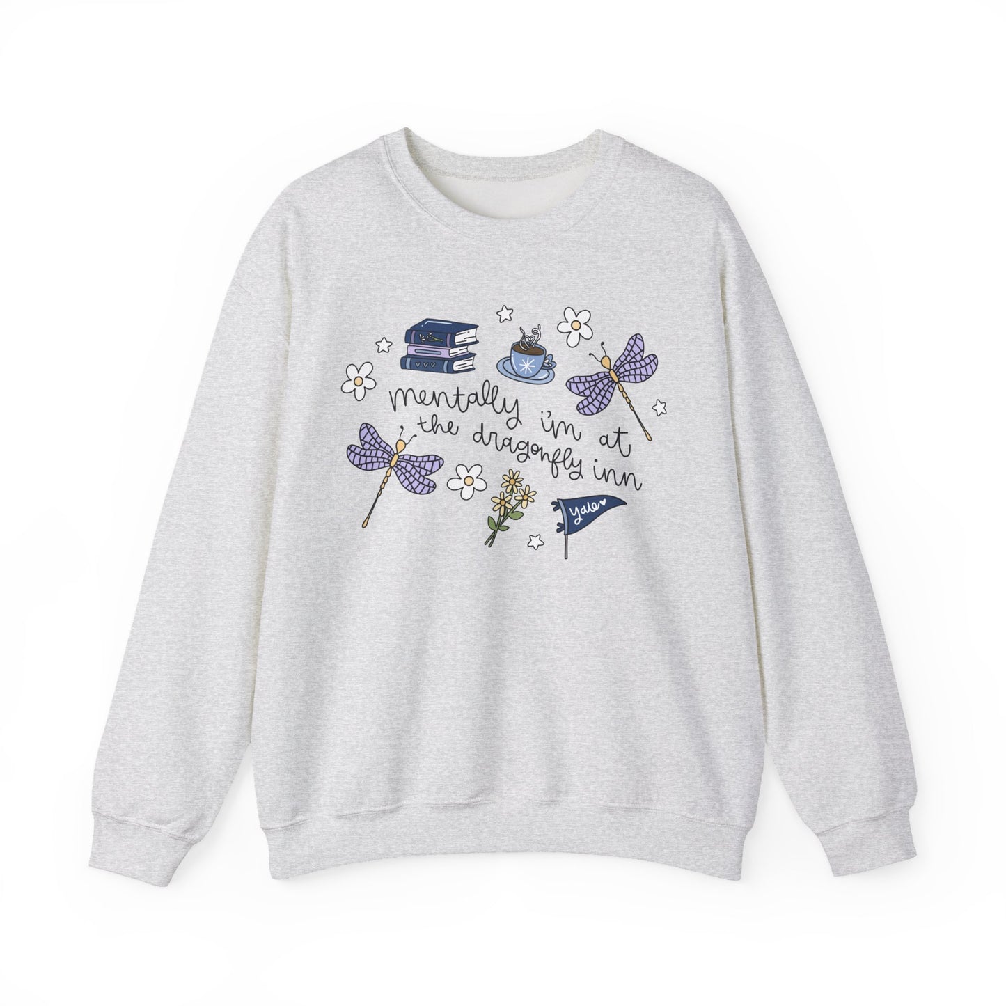 Mentally Im at the Dragon Fly, Stars Hallow Crewneck Sweatshirt