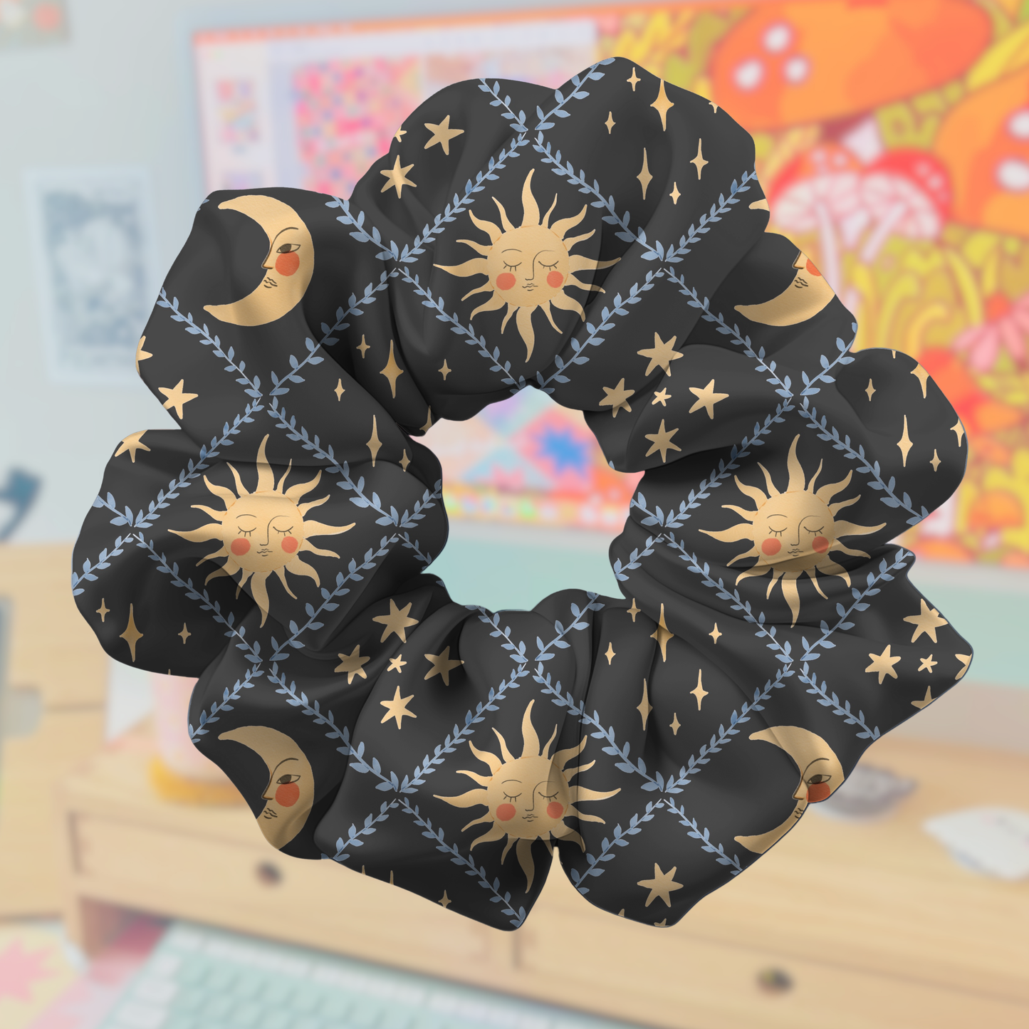 Celestial Skys Satin Scrunchie & Claw Clip