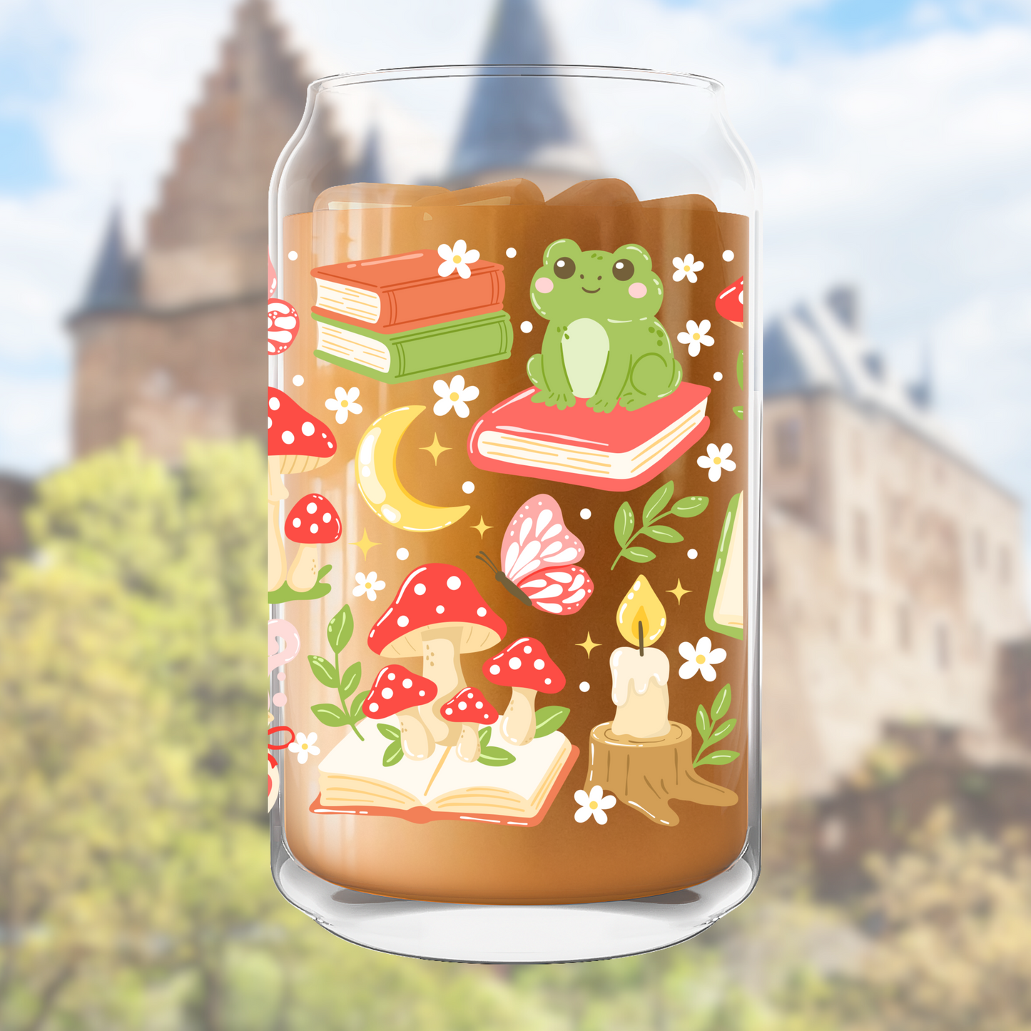 Cottagecore Froggie Iced Coffee Glass