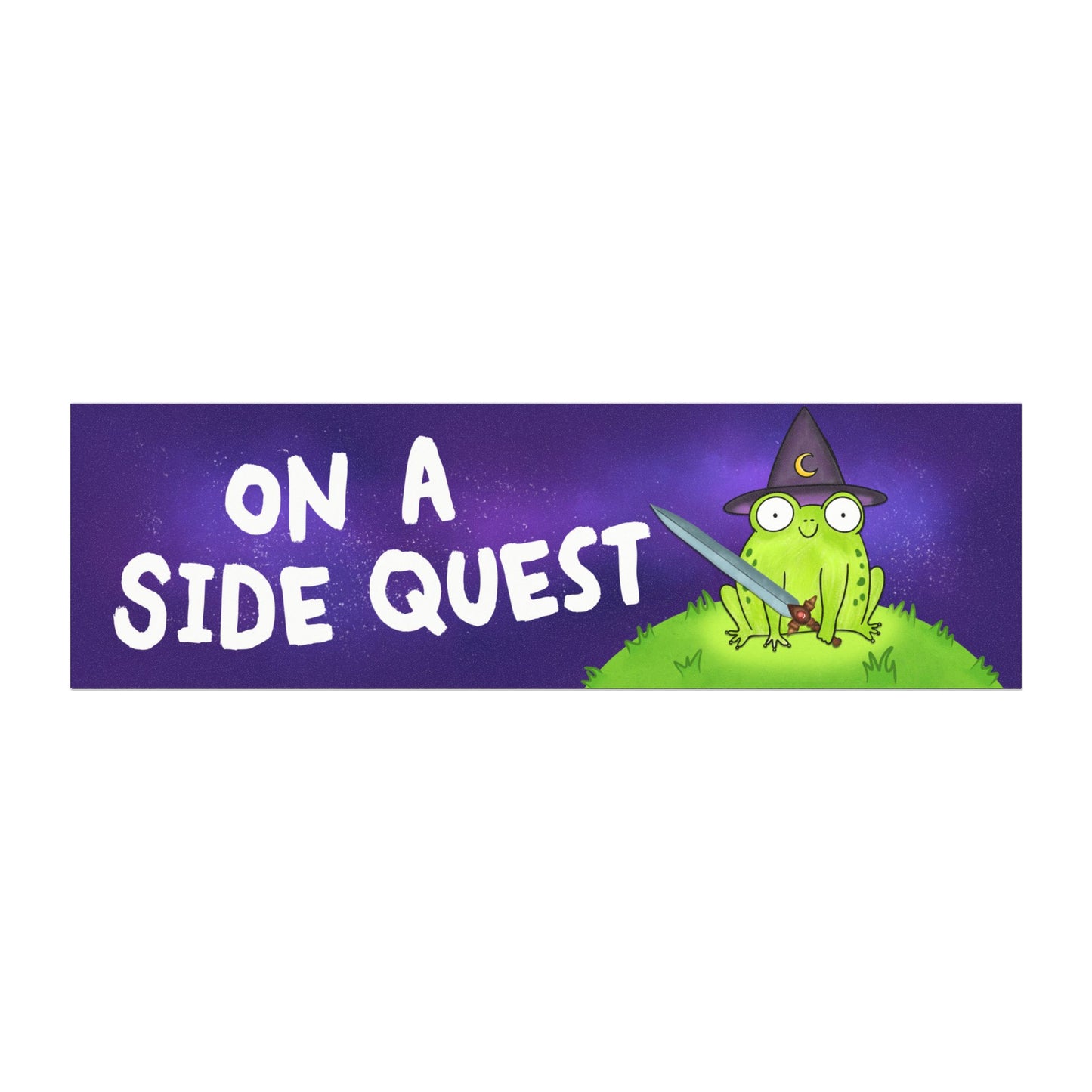 On A Side Quest Car Bumper Sticker Magnet, Cute Fantasy Frog Lover Magnet, ADHD Funny Bumper Magnet, Mystical Fantasy Reader Gift, DND Dungeon Master