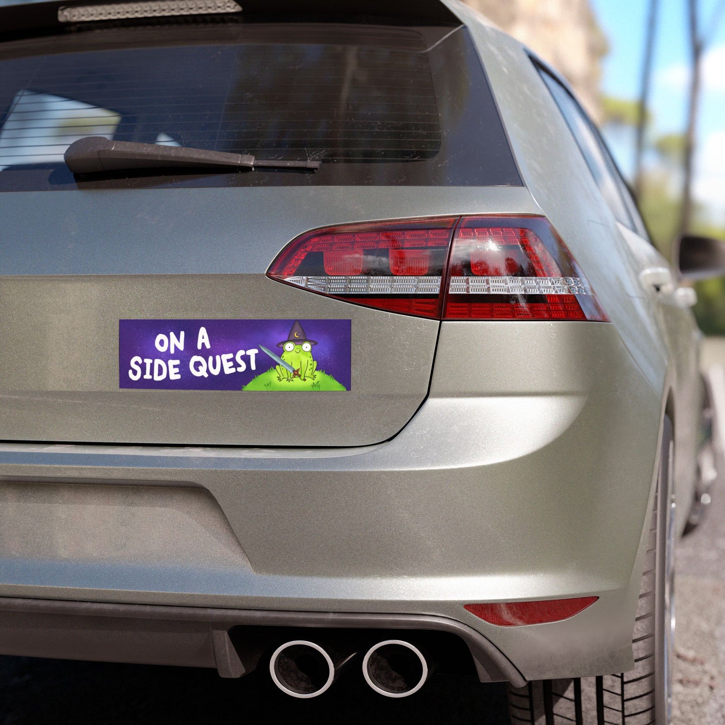 On A Side Quest Car Bumper Sticker Magnet, Cute Fantasy Frog Lover Magnet, ADHD Funny Bumper Magnet, Mystical Fantasy Reader Gift, DND Dungeon Master