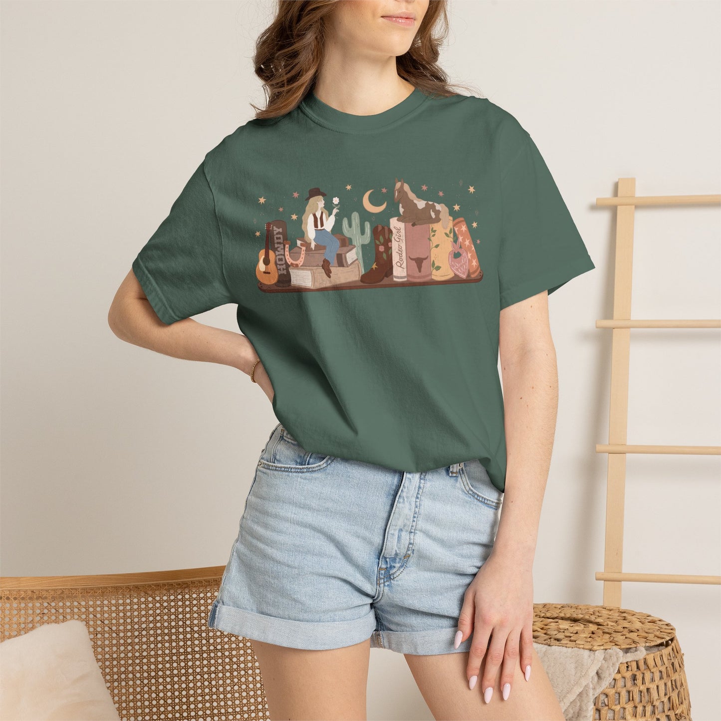Cowboy Romance Bookshelf Tshirt (Blonde)