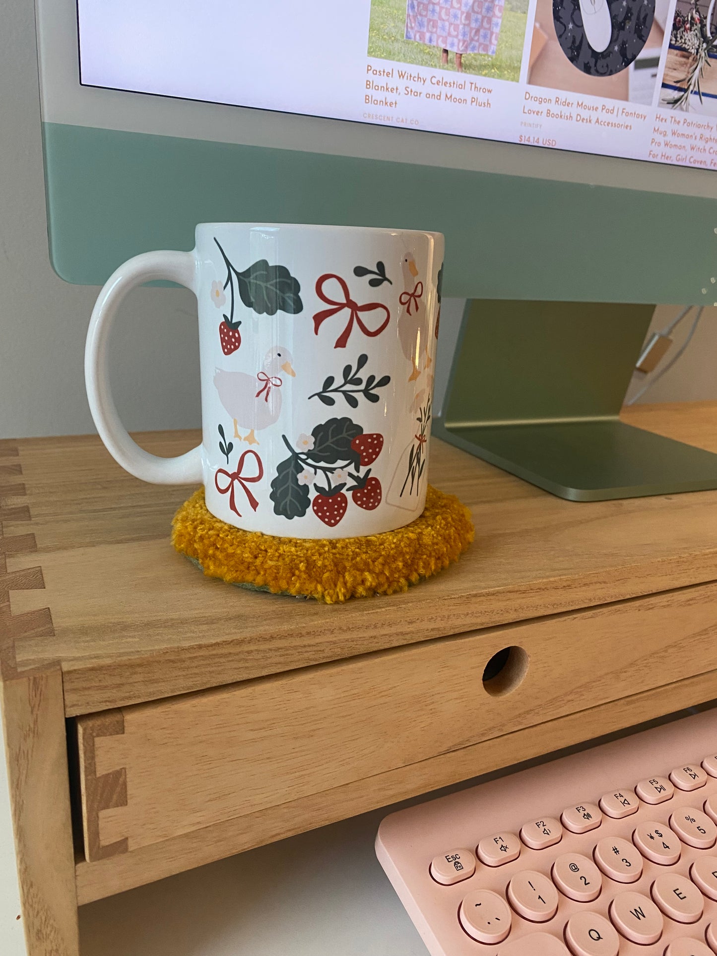 Coquette Strawberry Goose Mug