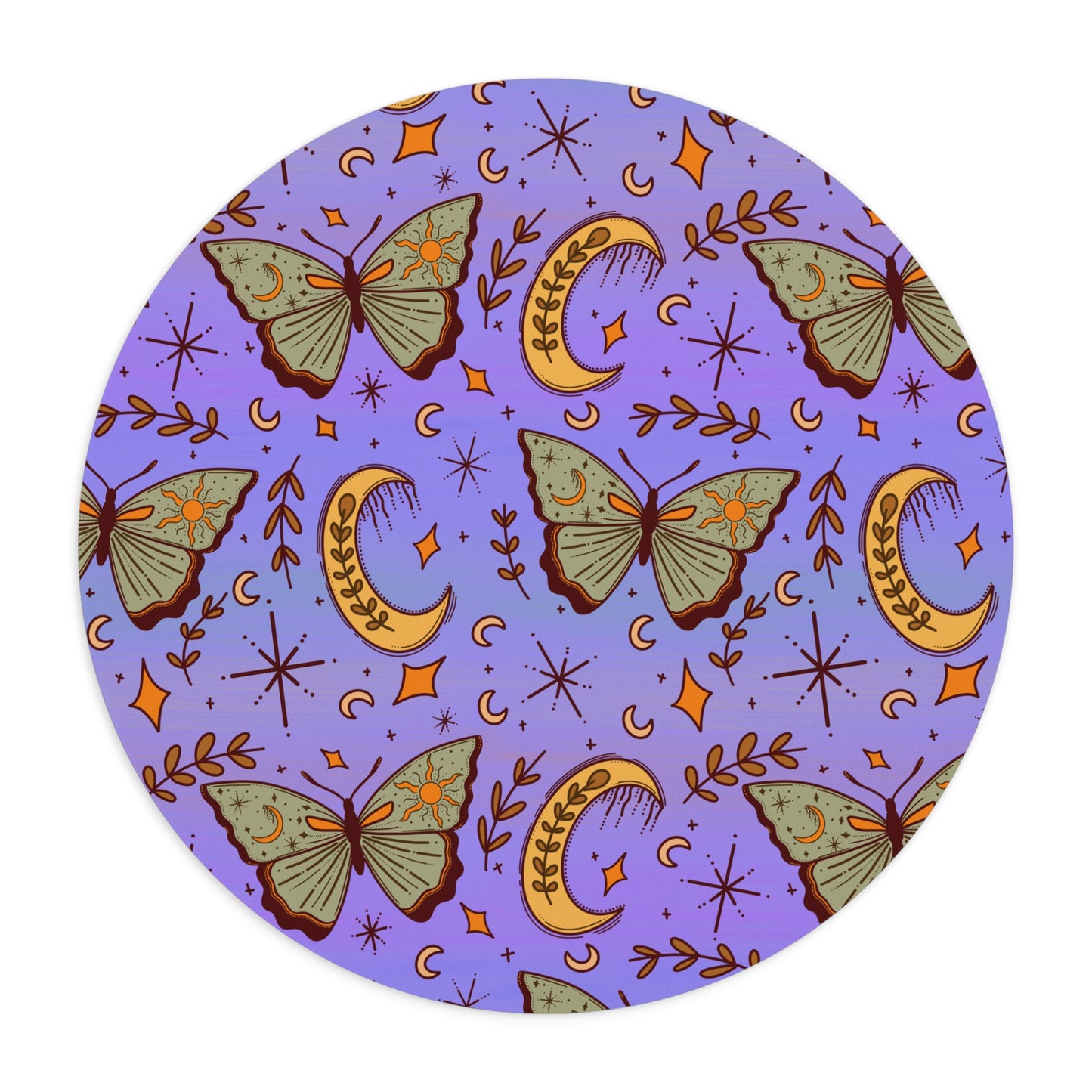 Whimsical Cottagecore Mouse Pad | Butterfly and Moon Desk Accessory
