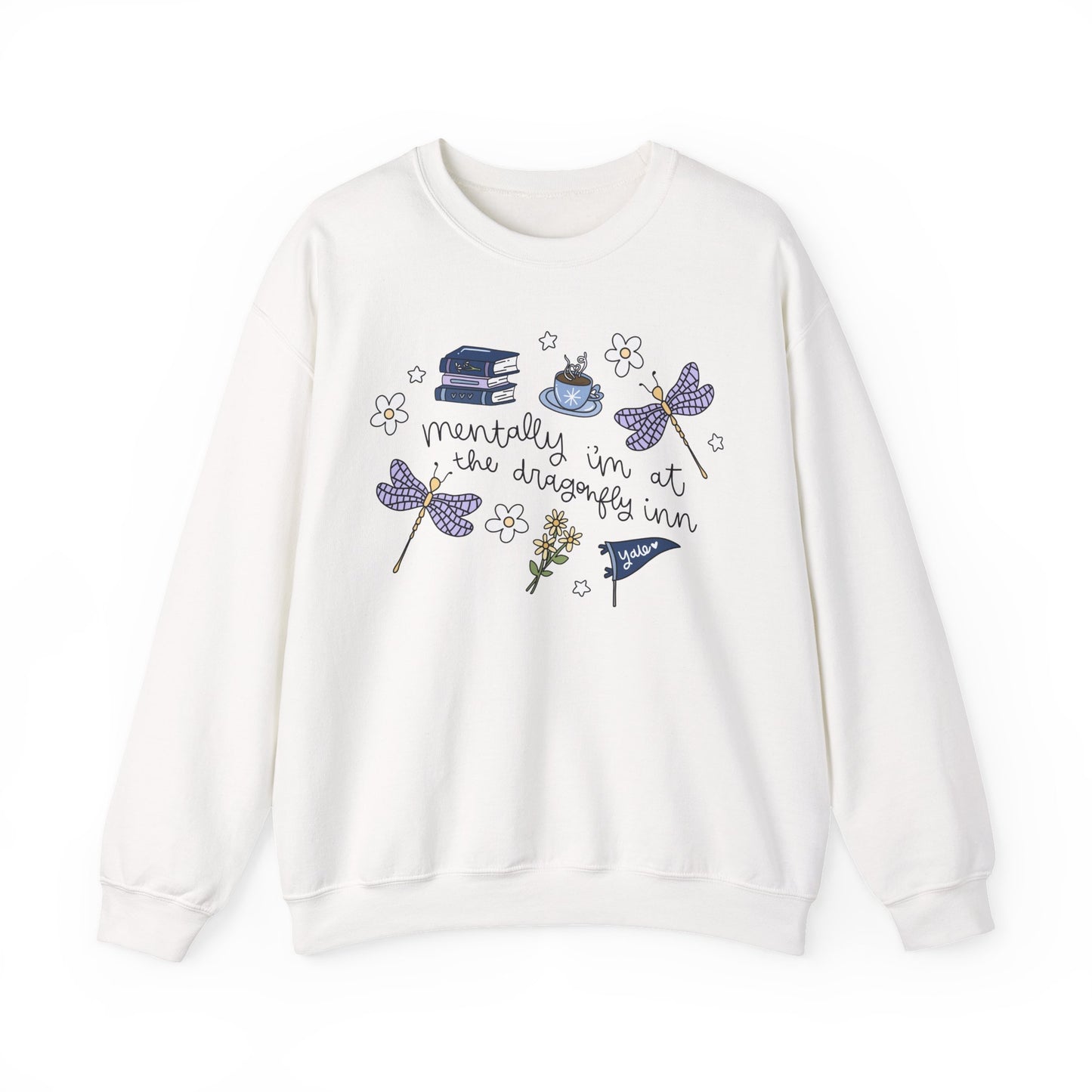 Mentally Im at the Dragon Fly, Stars Hallow Crewneck Sweatshirt