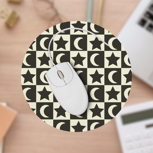 Witchy Celestial Mouse Pad | Star and Moon Desk Accessory