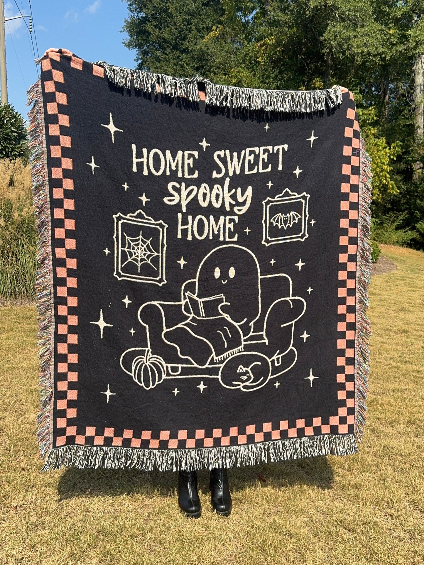 Home Sweet Spooky Home -Bookish Fall Woven Blanket