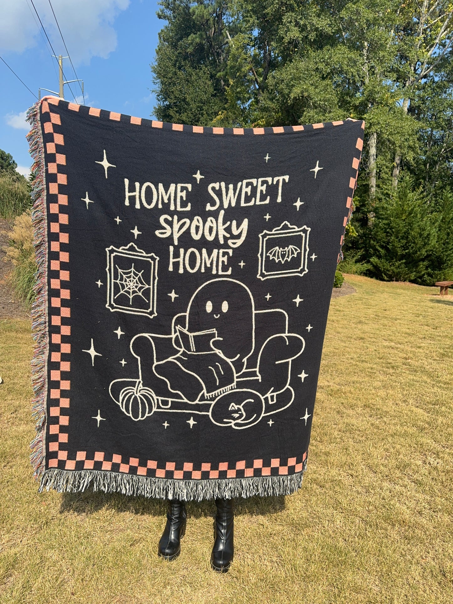 Home Sweet Spooky Home -Bookish Fall Woven Blanket