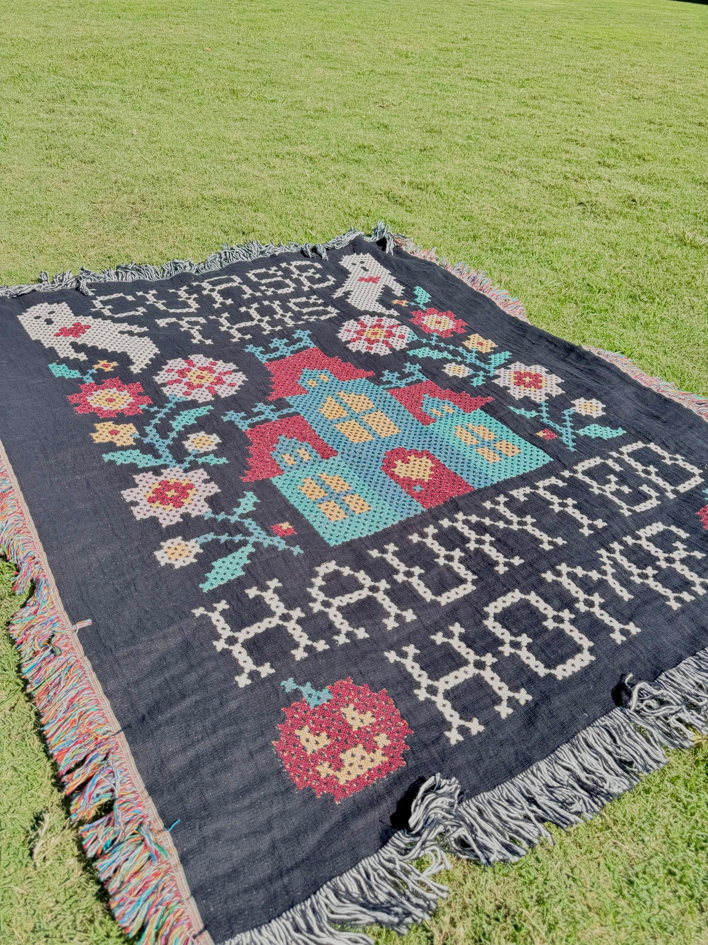 Curse This Haunted Home Woven Blanket