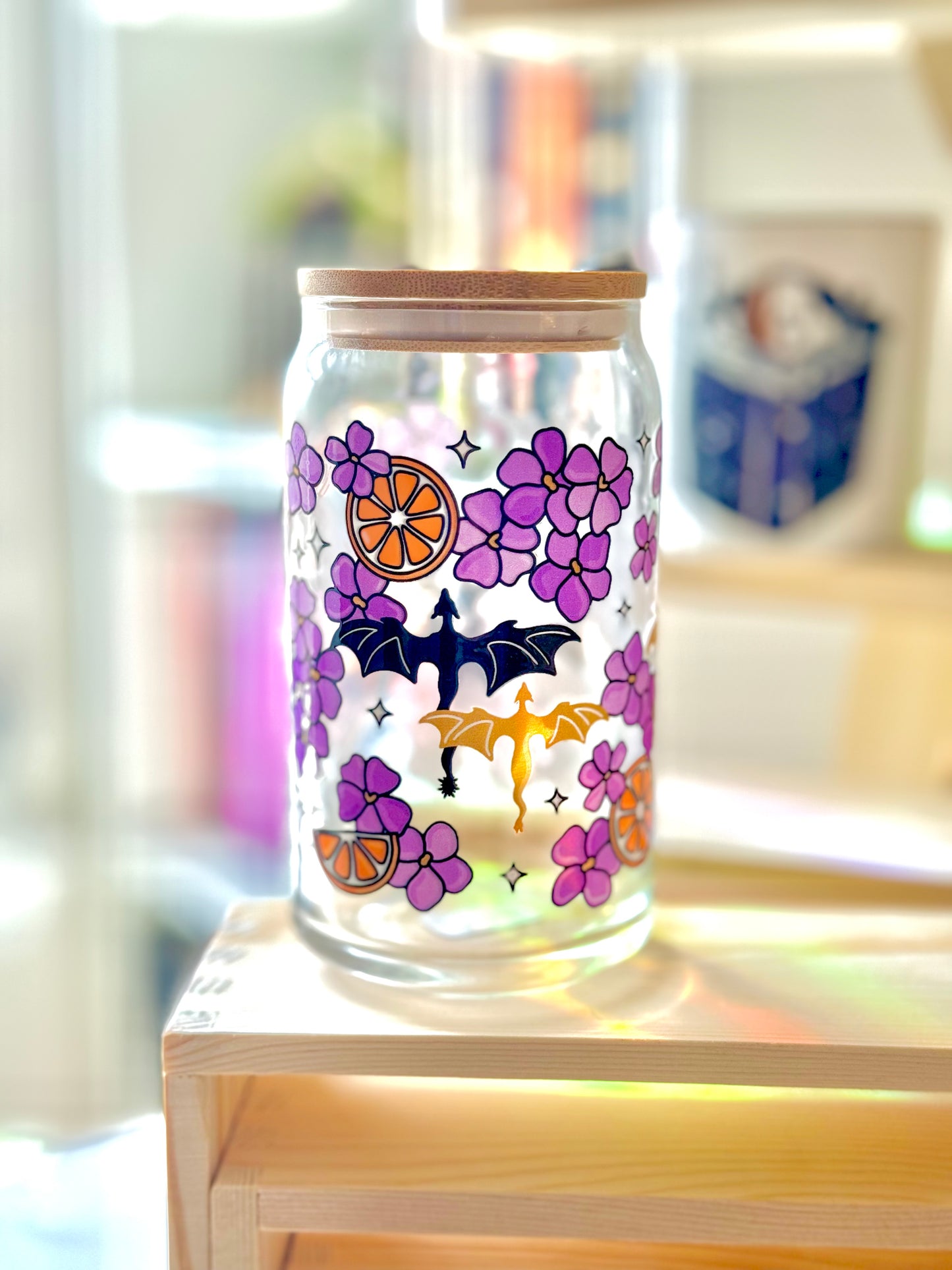 Violet Dragon Rider Iced Coffee Glass