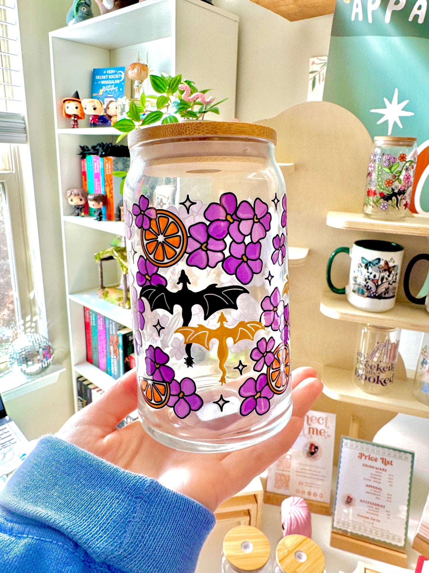 Violet Dragon Rider Iced Coffee Glass