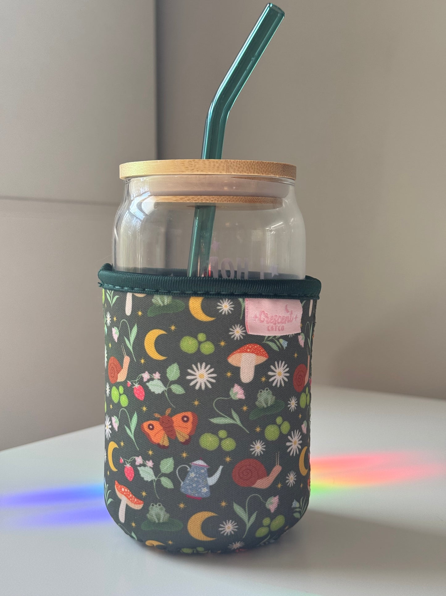 Cottagecore Gardener Iced Coffee Sleeve, Bookish Drink Accessories