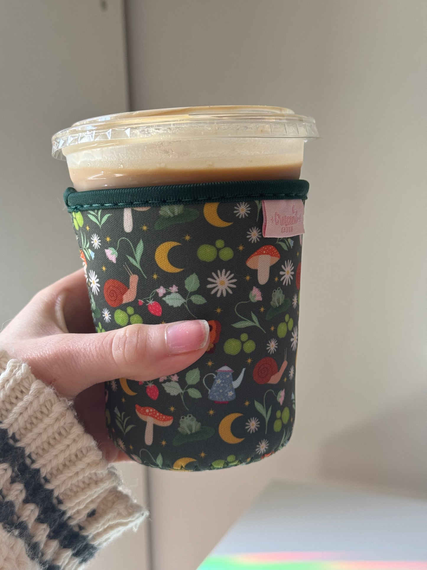 Cottagecore Gardener Iced Coffee Sleeve, Bookish Drink Accessories