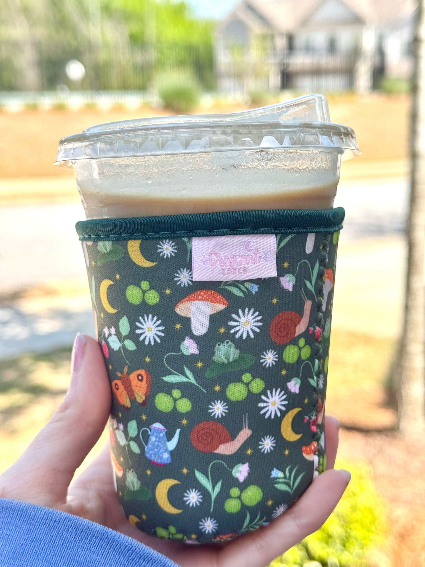 Cottagecore Gardener Iced Coffee Sleeve, Bookish Drink Accessories