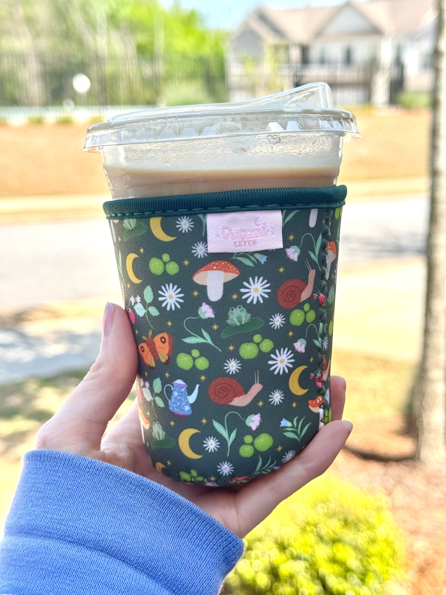Cottagecore Gardener Iced Coffee Sleeve, Bookish Drink Accessories