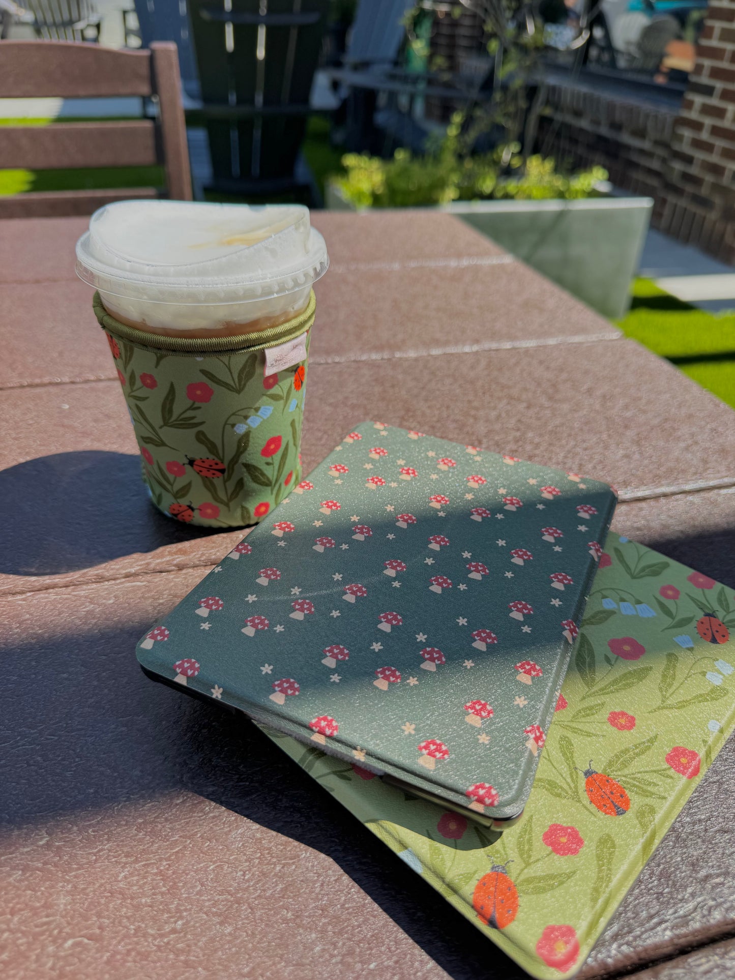 Lady Bug Garden Iced Coffee Sleeve
