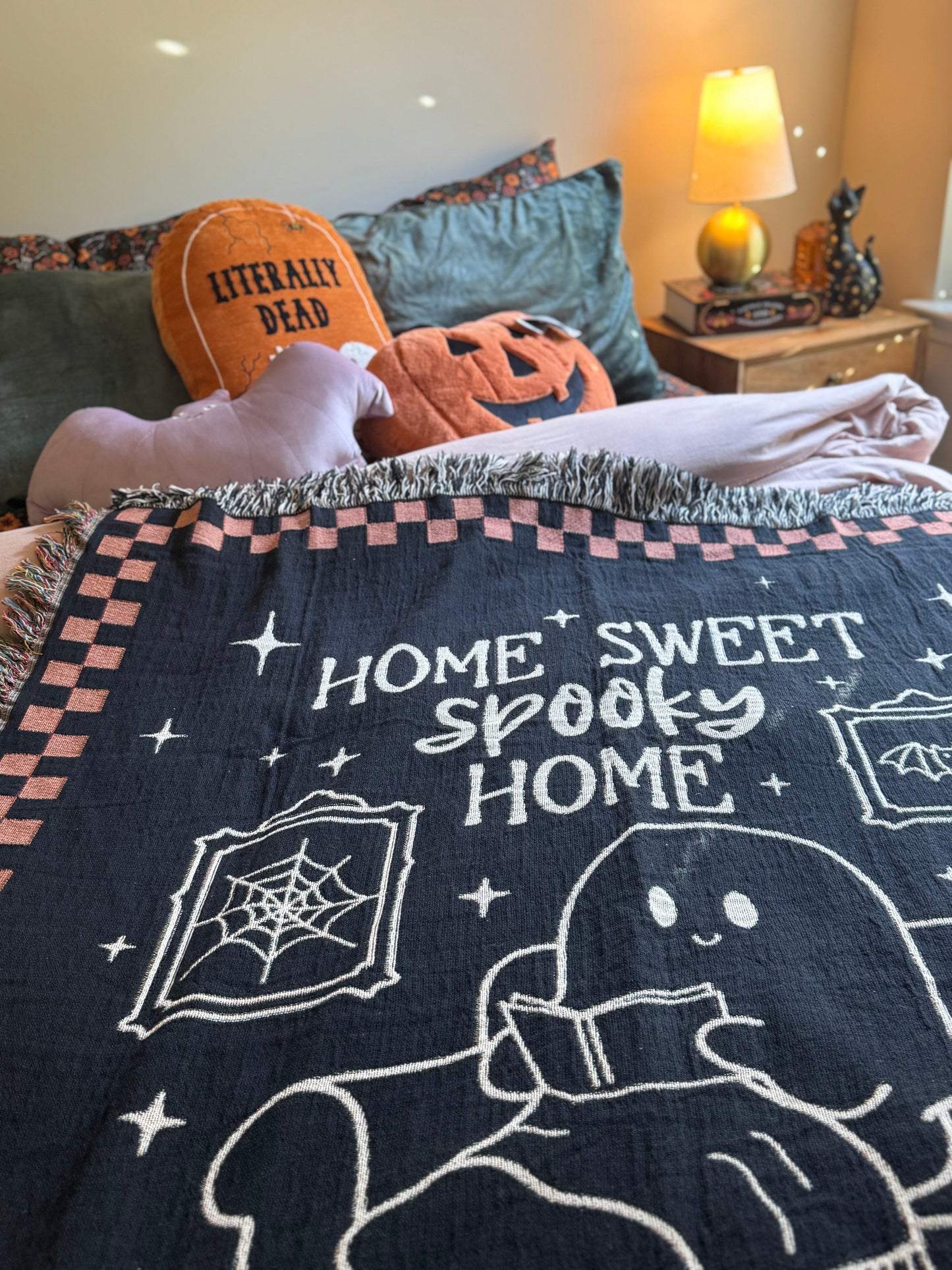 Home Sweet Spooky Home -Bookish Fall Woven Blanket