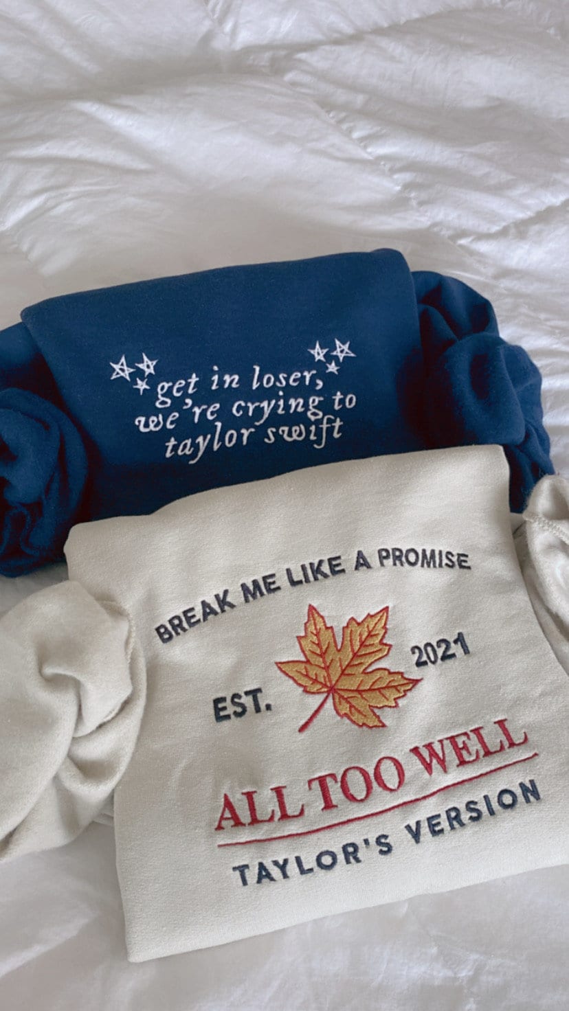 All Too Well Embroidered Sweatshirt | TS Merch | Swift Eras Tour Shirt | Red TV From the Vault | Red Scarf Jake | Taylor Crewneck Swift Gift