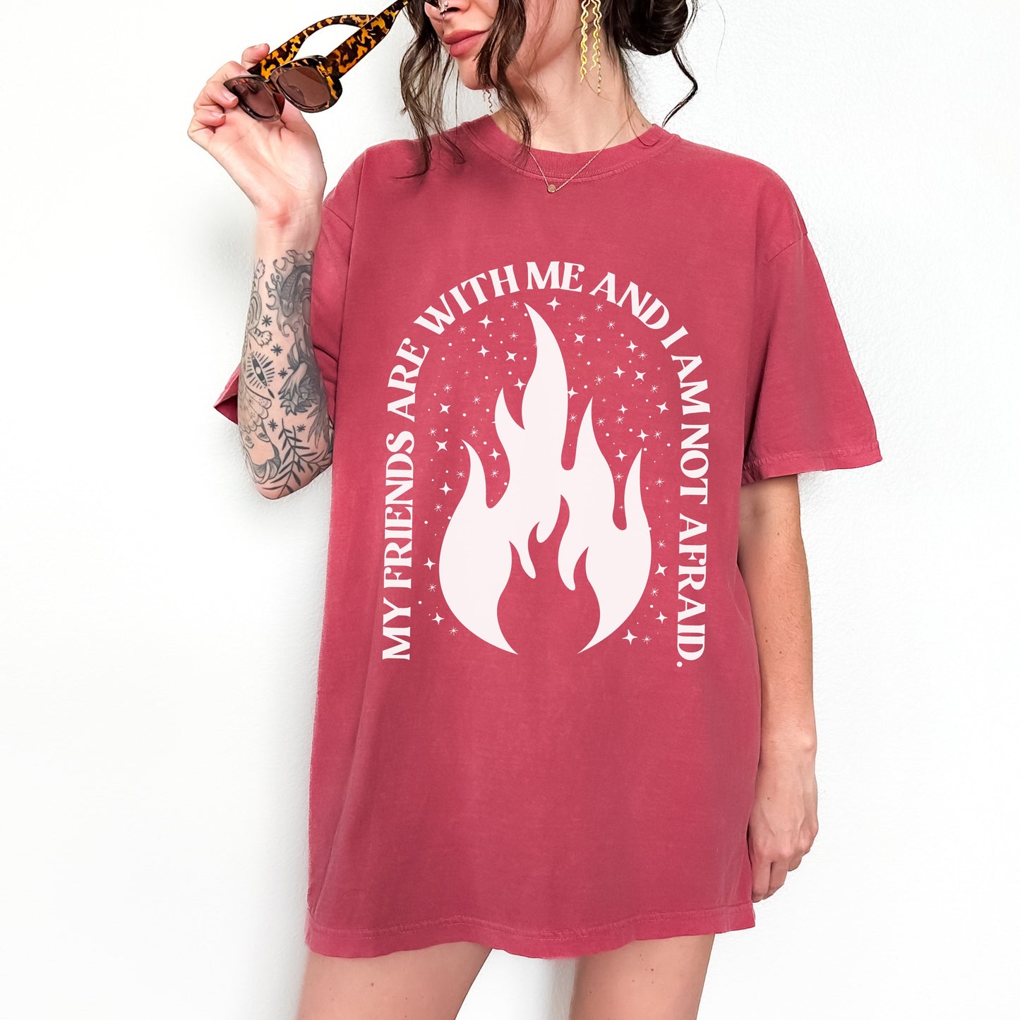 My Friends are With Me Bookish Shirt | I'm not Afraid Fantasy Shirt | Bookworm Tshirt | SJM Bookclub | Crescent City Gifts Bookish Merch