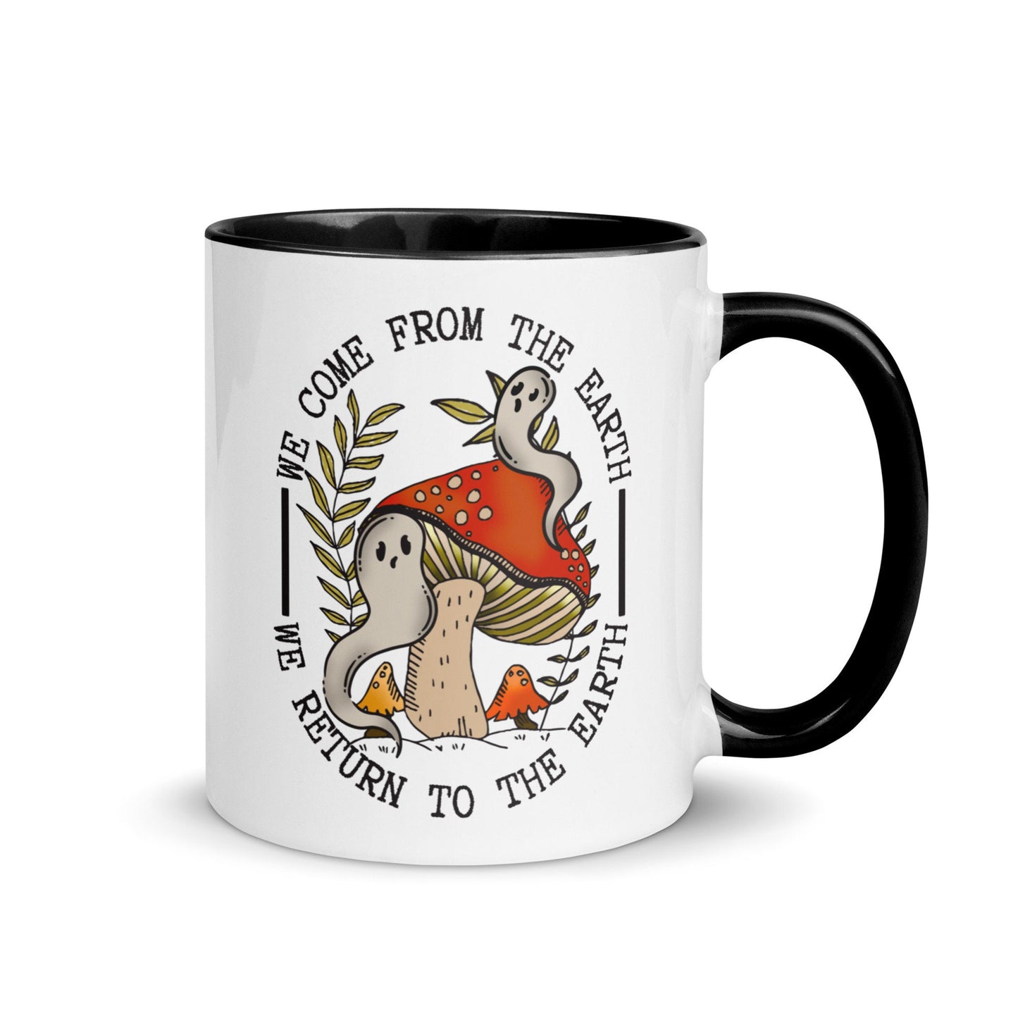 Dark Cottagecore Ghost and Mushroom Mug |