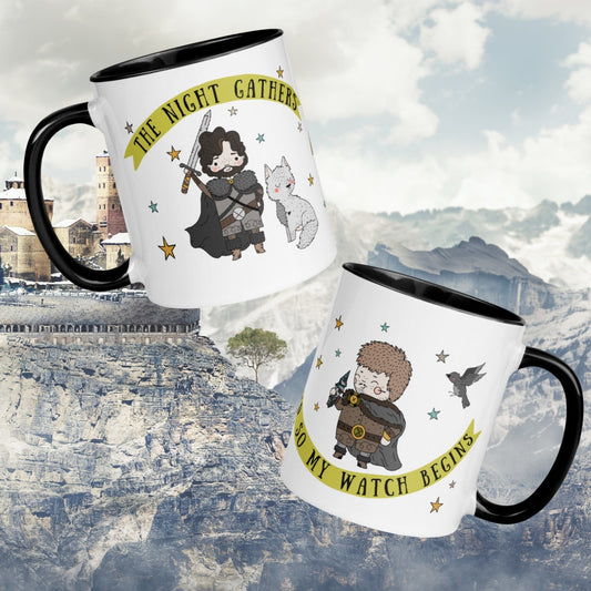 Thrones Night Watch Coffee Mug | John and Sam Cup | Fantasy Lover Gift | Dragons and Knights | bookish gifts
