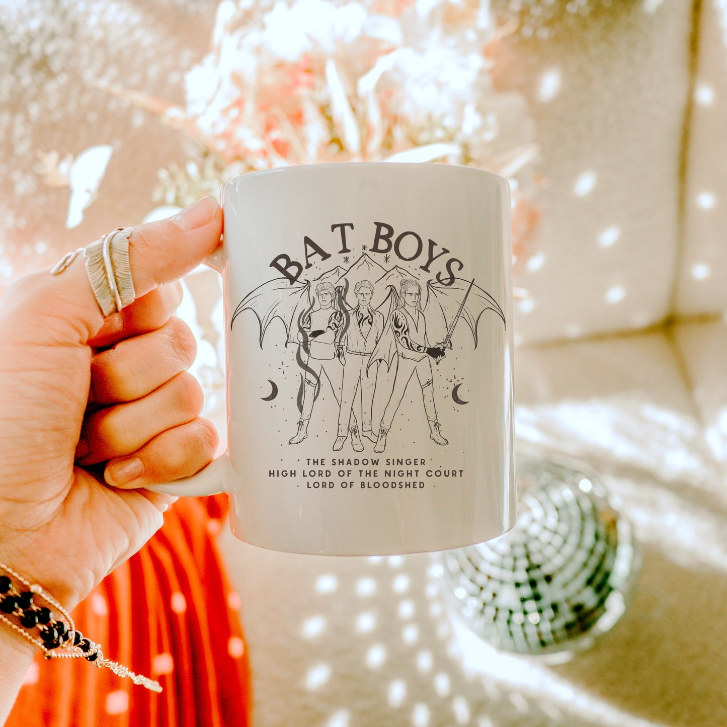 The Bat Boys ACOTAR Officially Licensed Mug | SJM Fan Gifts | Bookish Coffee Cup | Fantasy Reader Mug | Night Court Velaris | Rhy Cass Az