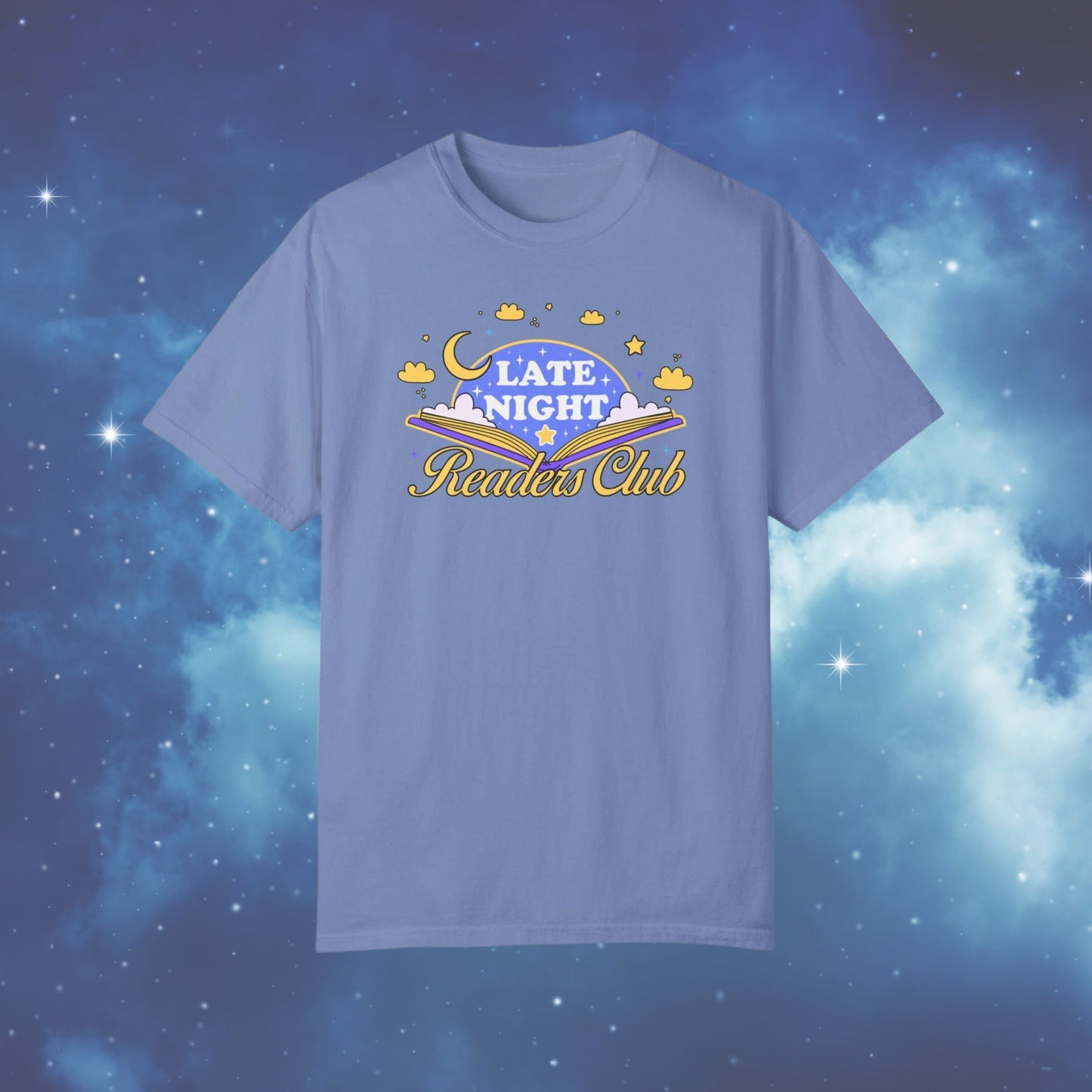 Late Night Readers Club Bookish Tshirt | Bookworm Merch | Reading Addict Gifts | Book Lover Shirt | Up all night reading | Bookish Shop