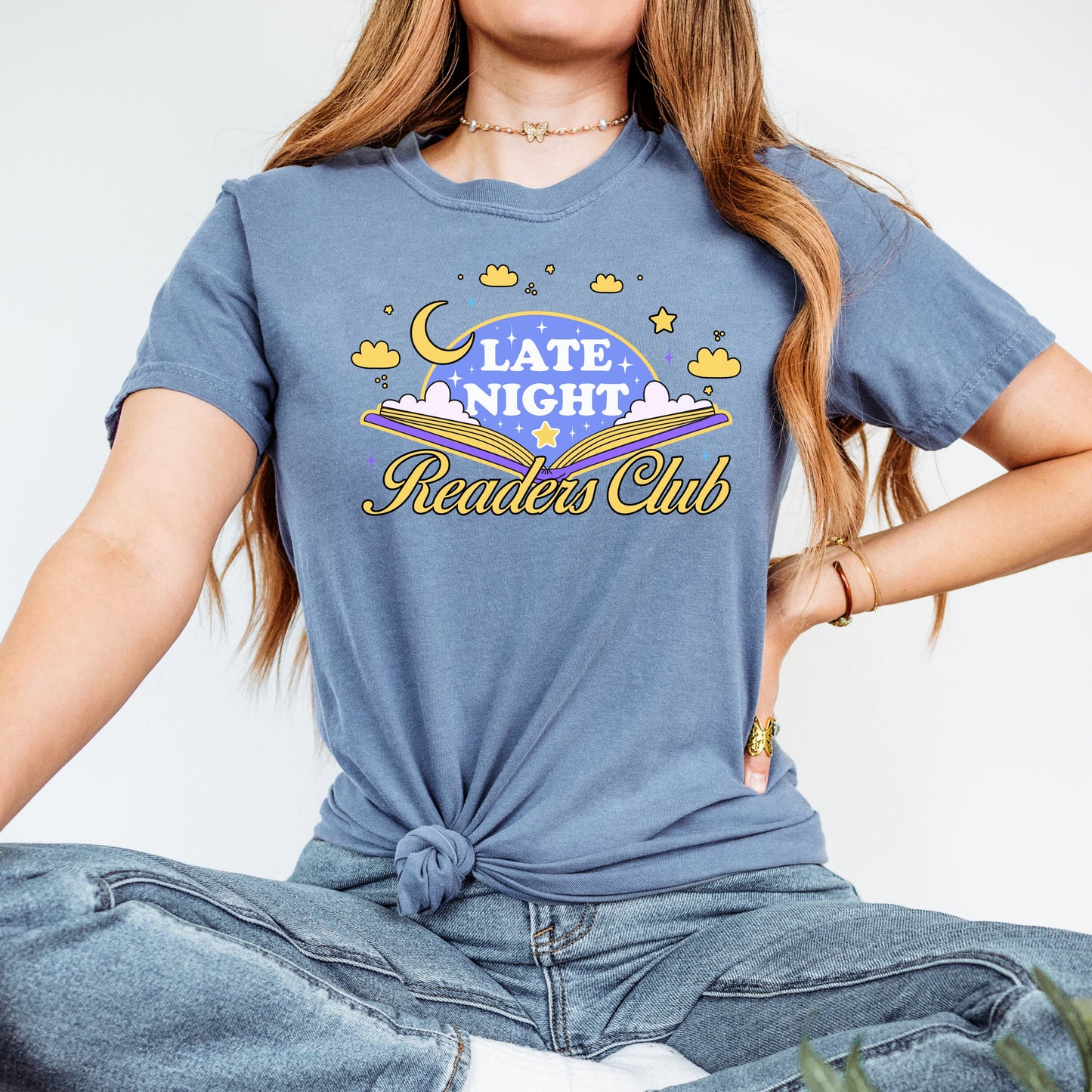 Late Night Readers Club Bookish Tshirt | Bookworm Merch | Reading Addict Gifts | Book Lover Shirt | Up all night reading | Bookish Shop
