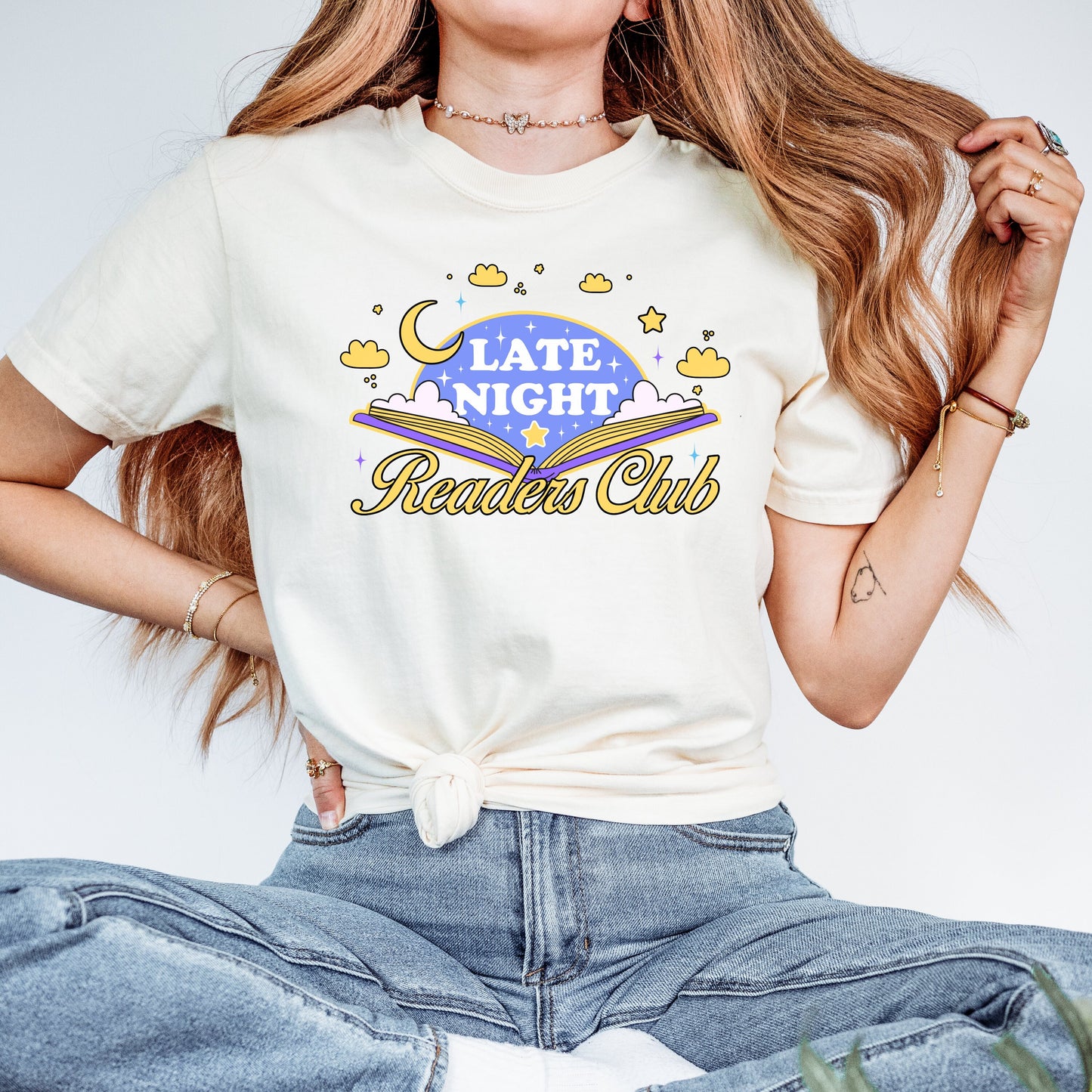 Late Night Readers Club Bookish Tshirt | Bookworm Merch | Reading Addict Gifts | Book Lover Shirt | Up all night reading | Bookish Shop