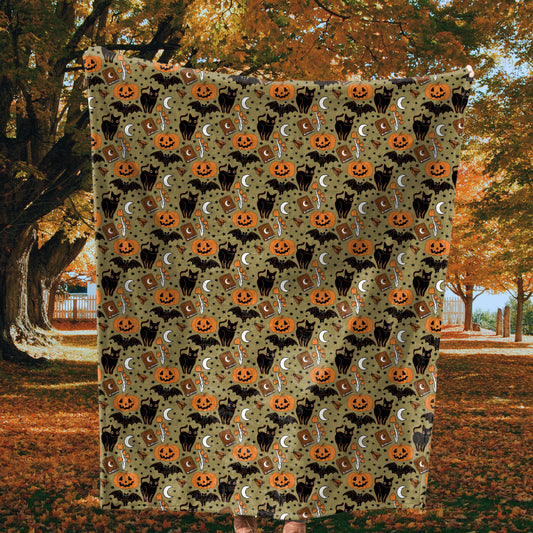 Spooky Cute Vintage Black Cat Throw Blanket | Classic Halloween Decor | Cozy Dark Cottagecore | Fall and Autumn Lover | Black Cat Mom Gifts