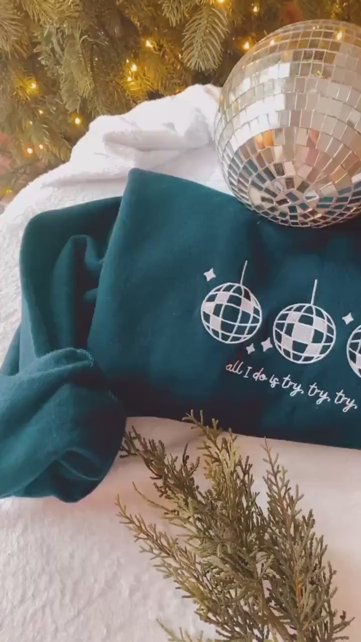 Mirror Ball Embroidered Crewneck | Taylor Folklore Sweatshirt | Minimal TS Merch | Holiday Presents Christmas Gift for TS Fan