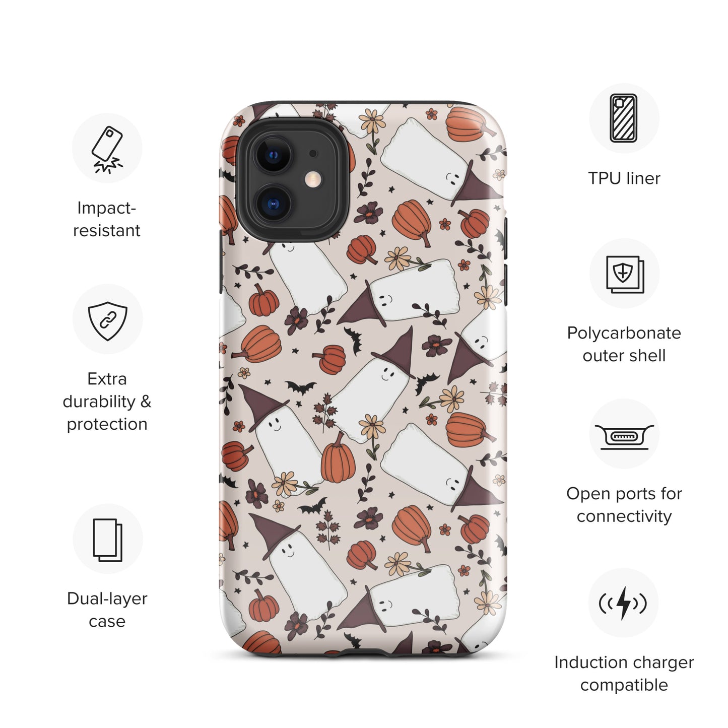 Spooky Cute Witchy Ghost Tough Case for iPhone