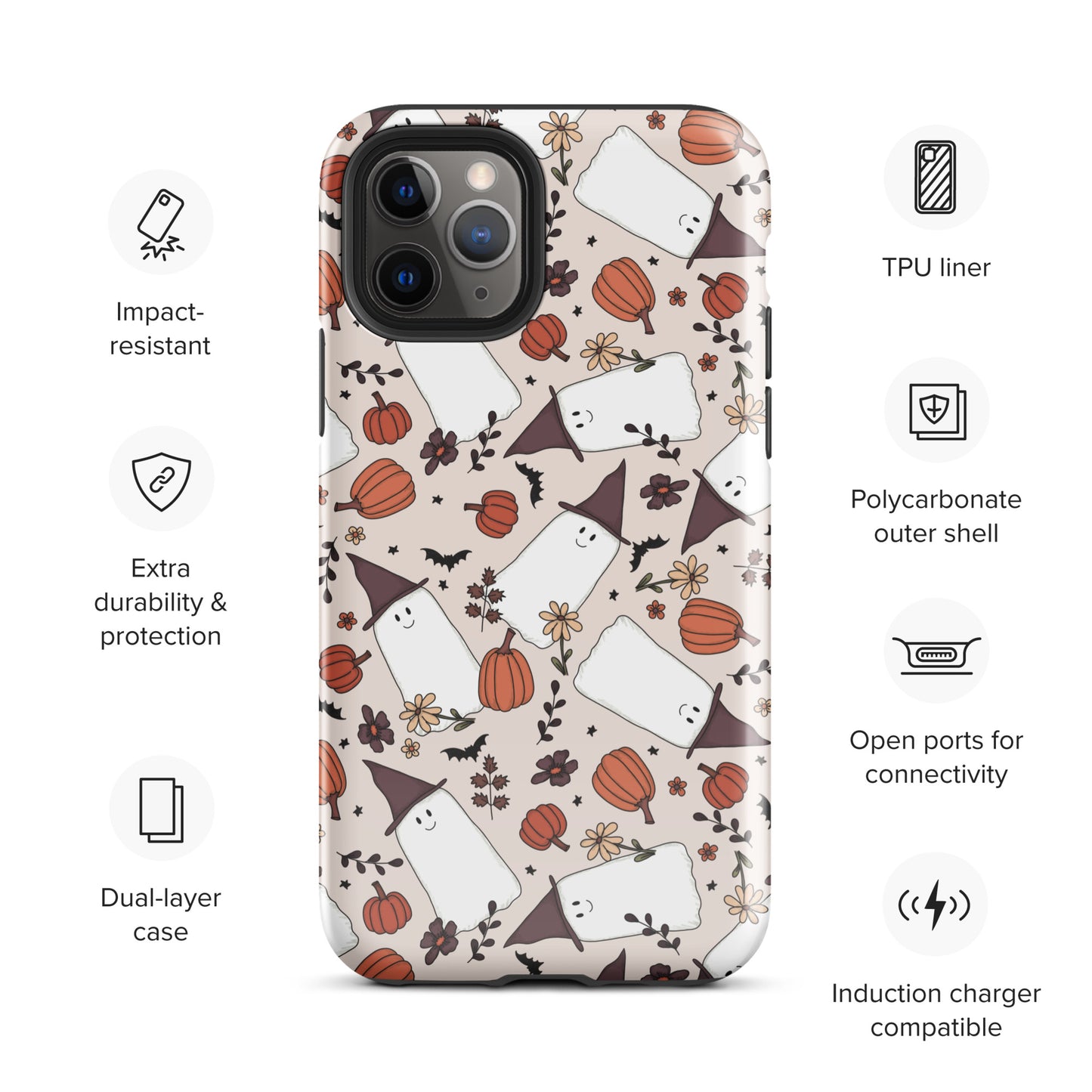 Spooky Cute Witchy Ghost Tough Case for iPhone
