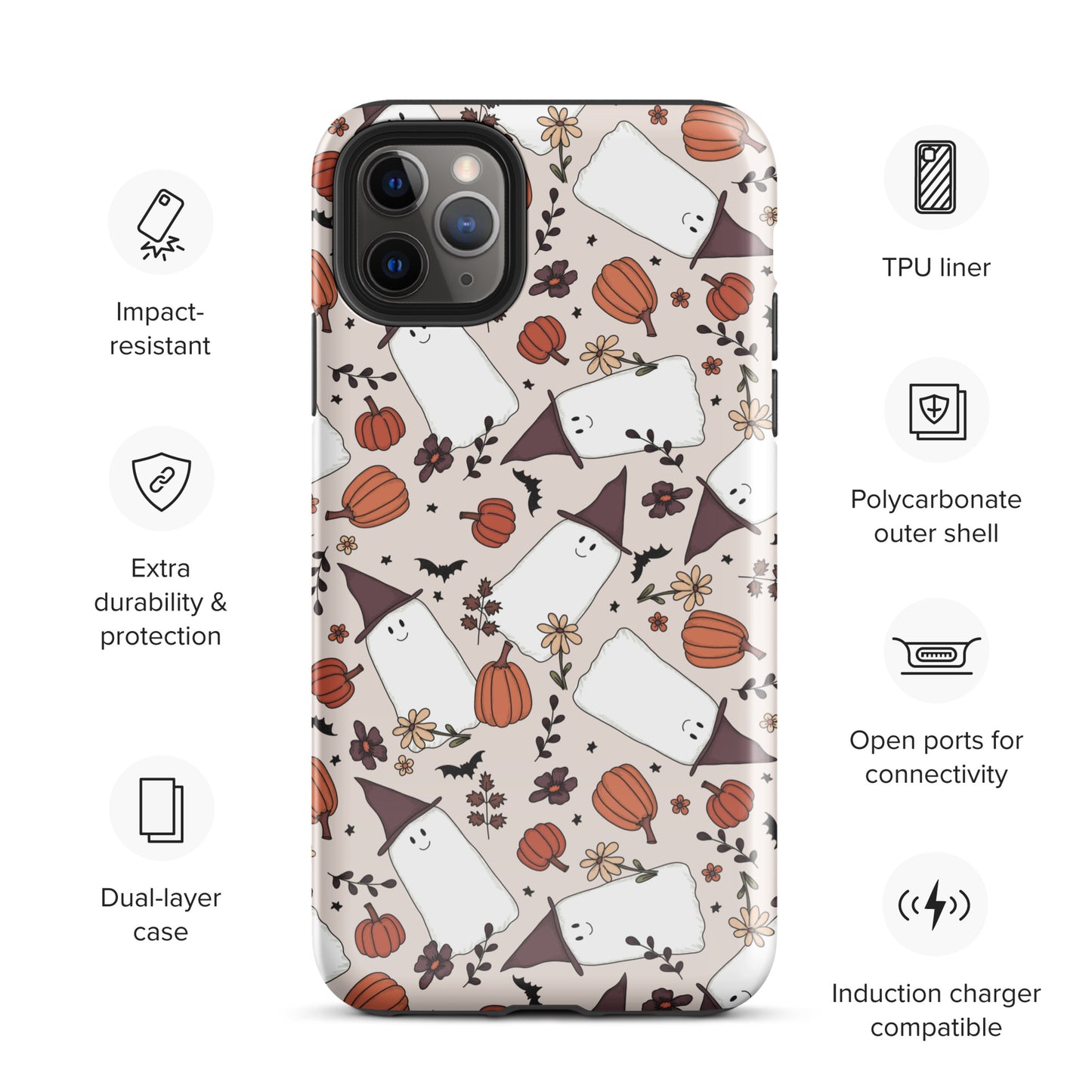 Spooky Cute Witchy Ghost Tough Case for iPhone