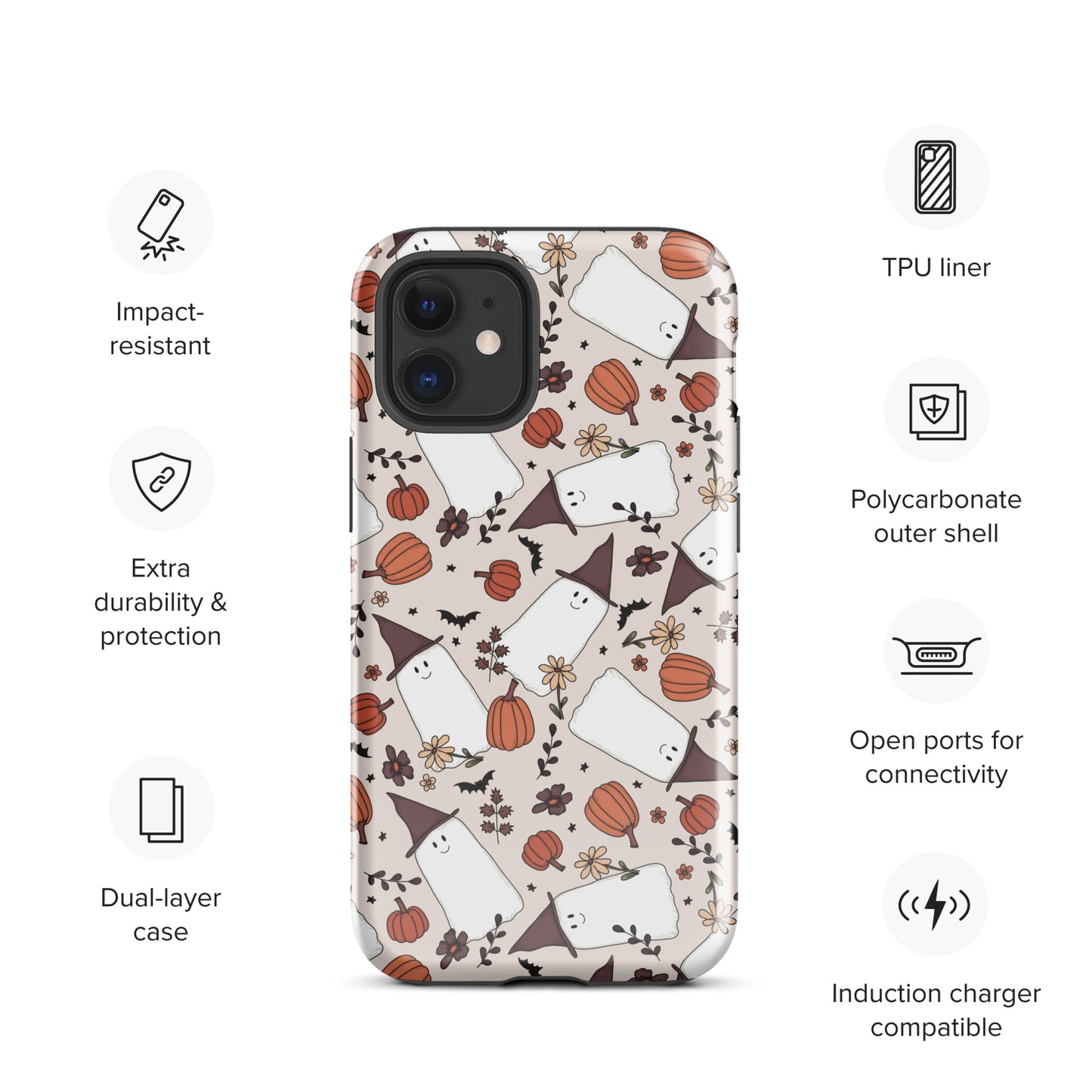 Spooky Cute Witchy Ghost Tough Case for iPhone