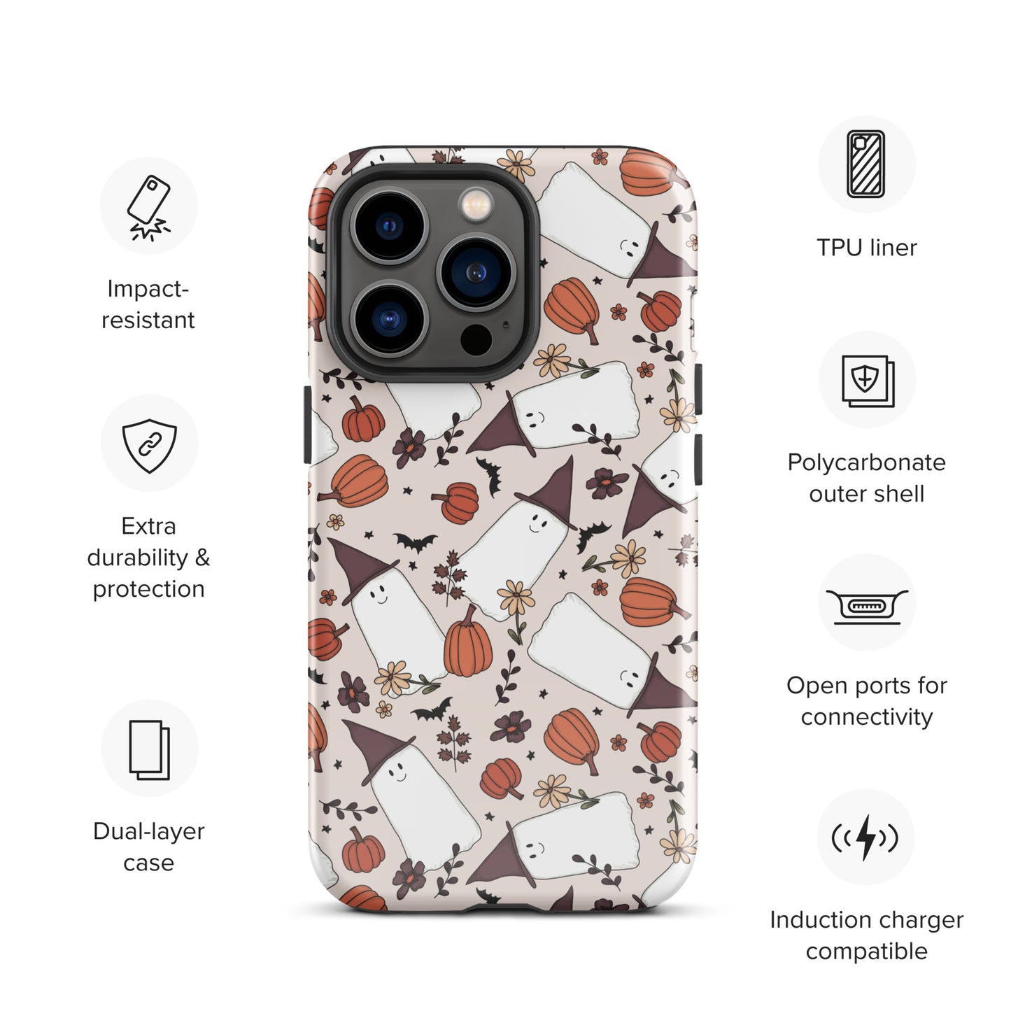 Spooky Cute Witchy Ghost Tough Case for iPhone