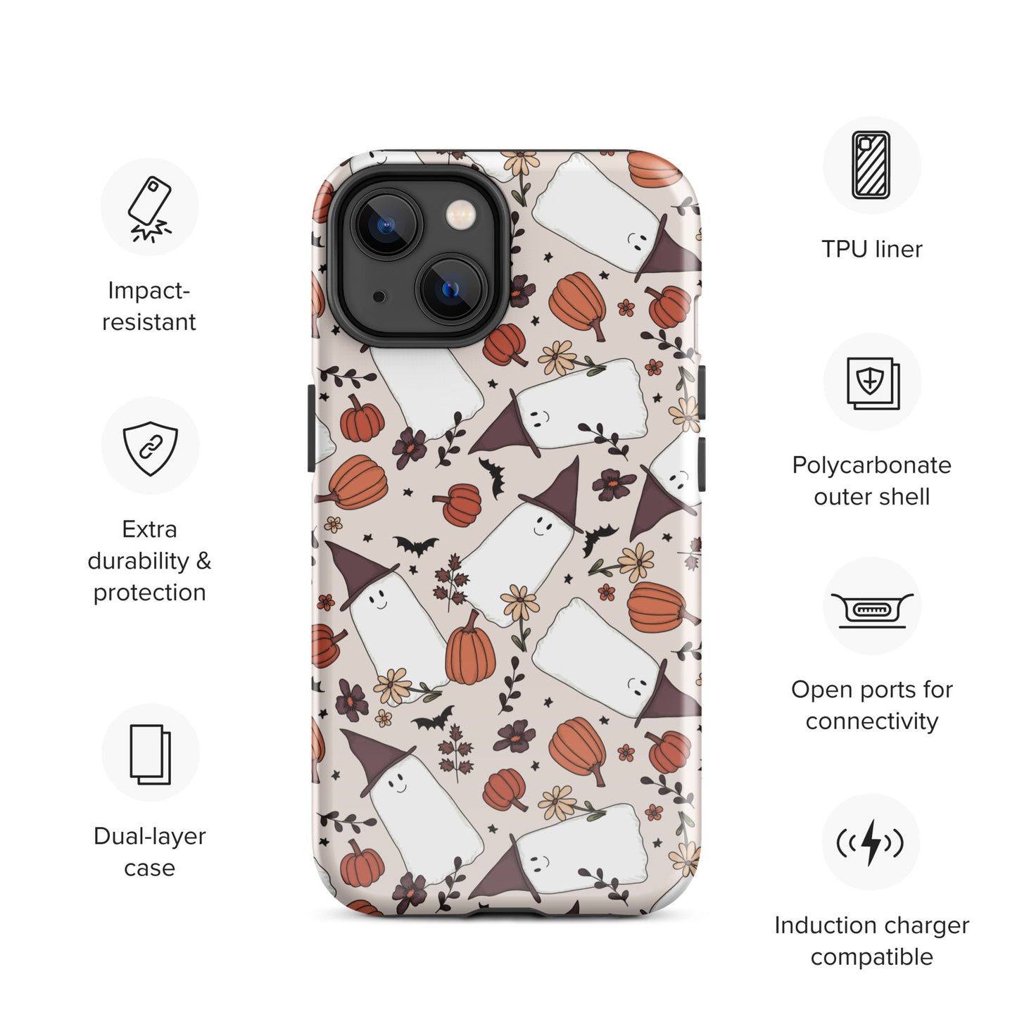 Spooky Cute Witchy Ghost Tough Case for iPhone