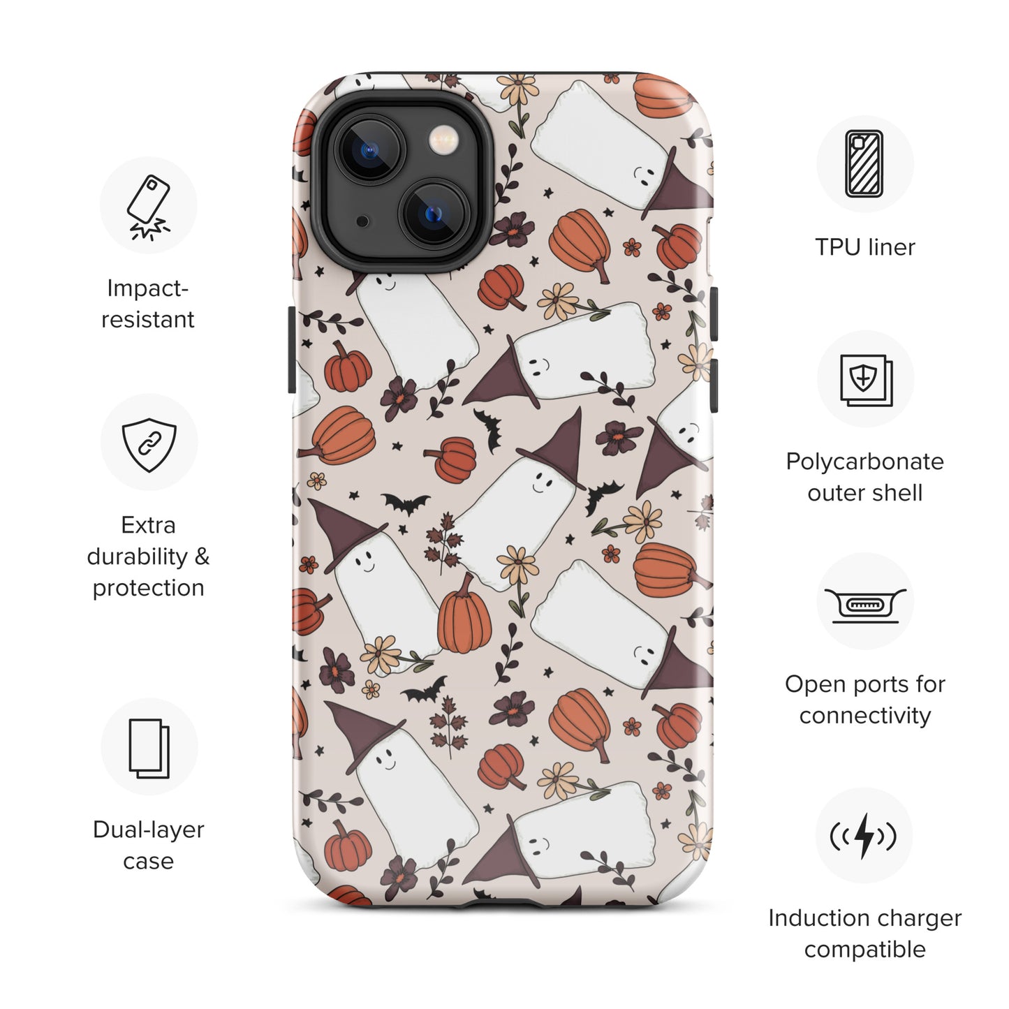 Spooky Cute Witchy Ghost Tough Case for iPhone