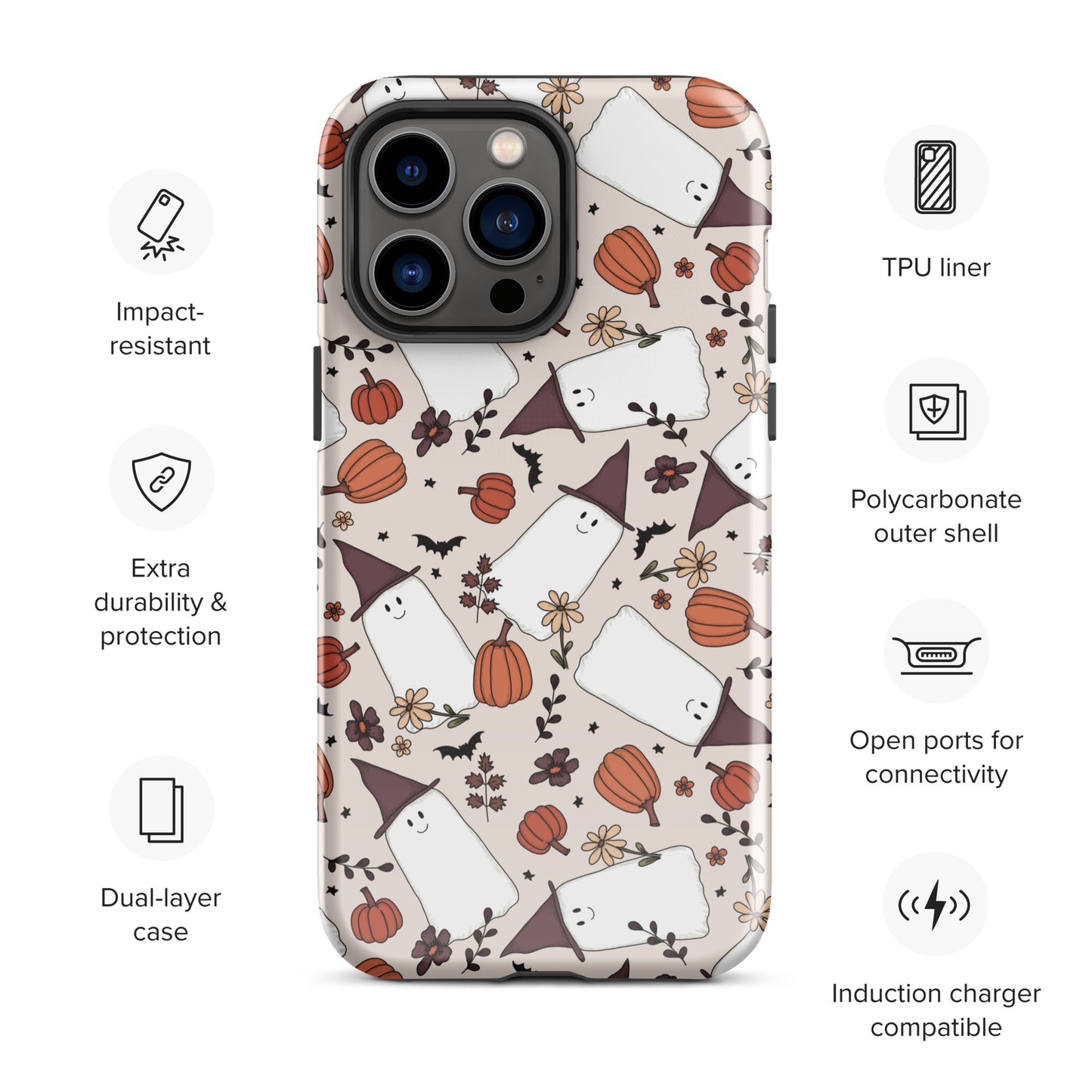 Spooky Cute Witchy Ghost Tough Case for iPhone
