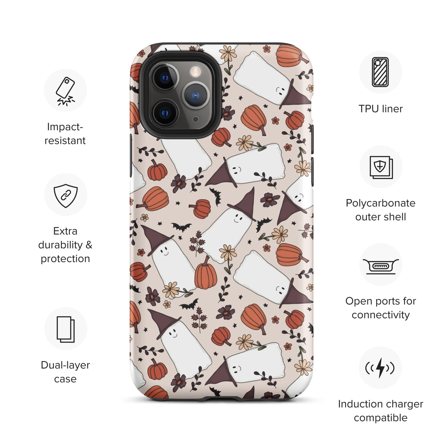 Spooky Cute Witchy Ghost Tough Case for iPhone