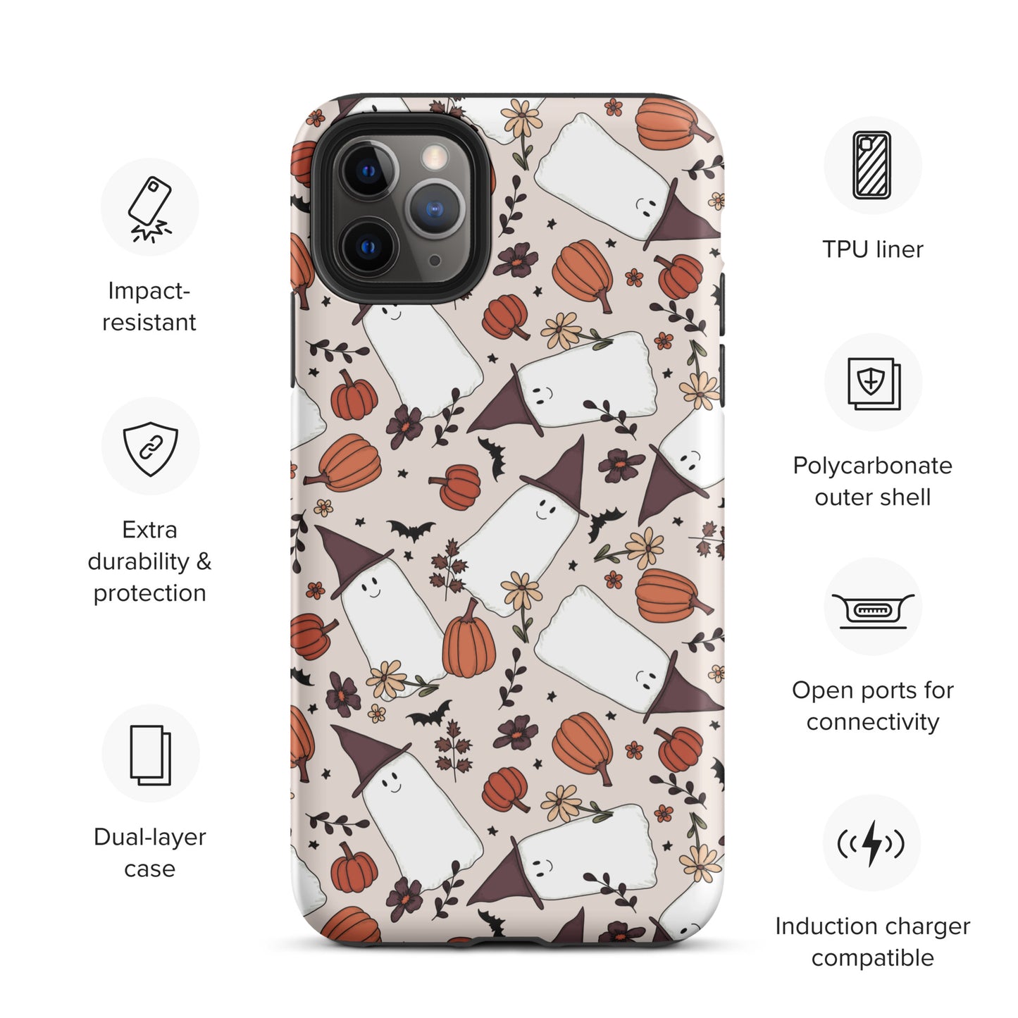 Spooky Cute Witchy Ghost Tough Case for iPhone