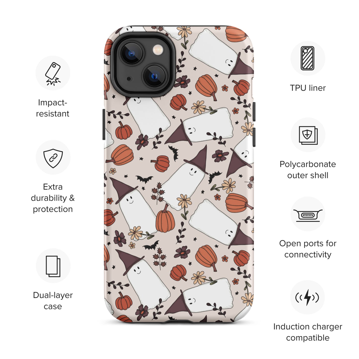 Spooky Cute Witchy Ghost Tough Case for iPhone