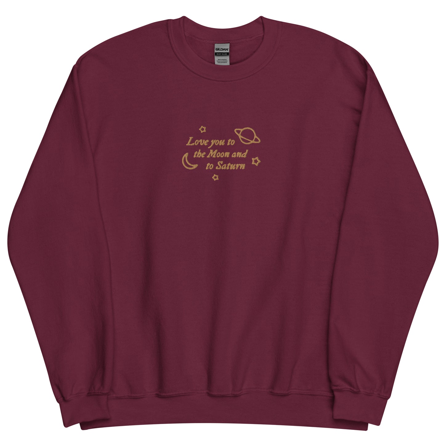 Love You to the Moon and to Saturn Embroidered Folklore Sweatshirt