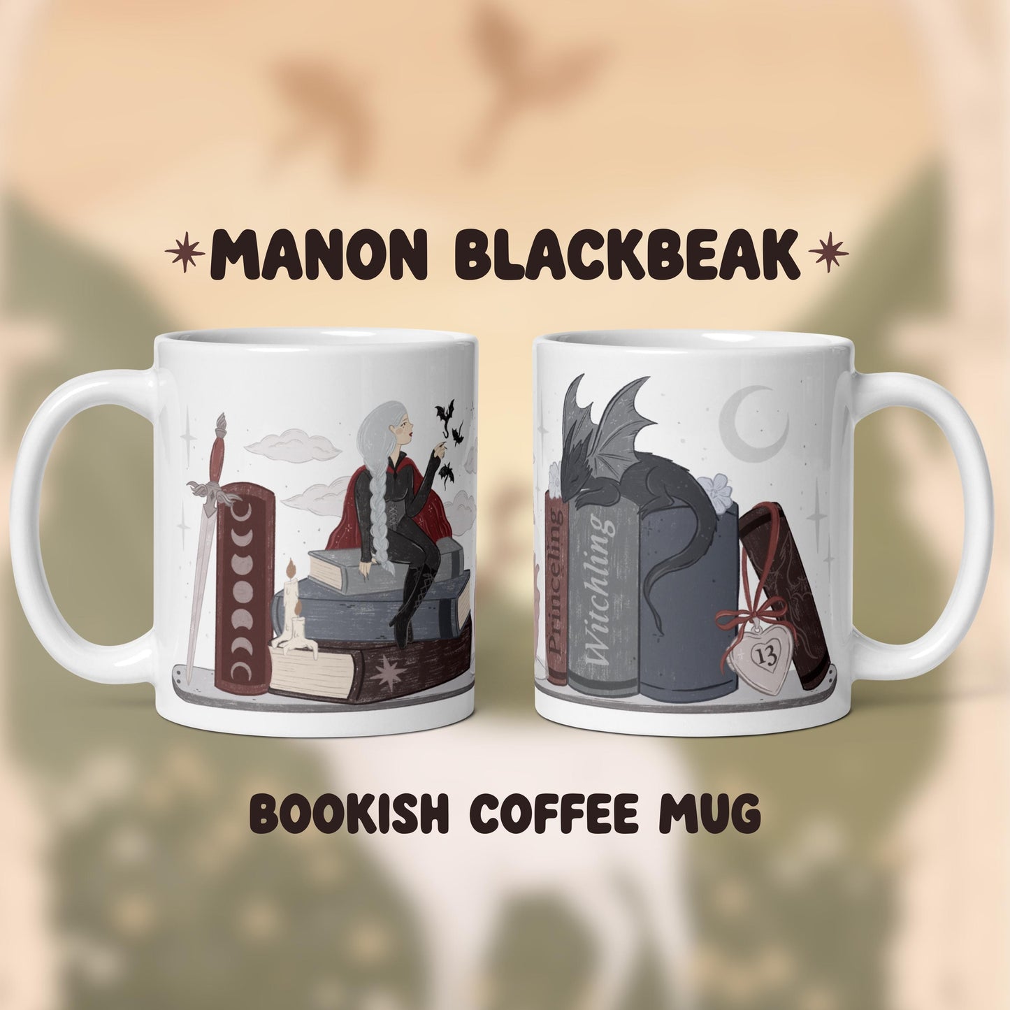 Manon Blackbeak SJM TOG Bookish Coffee Mug, Fantasy Reader Gifts, The Thirteen Abraxos, Bookworm