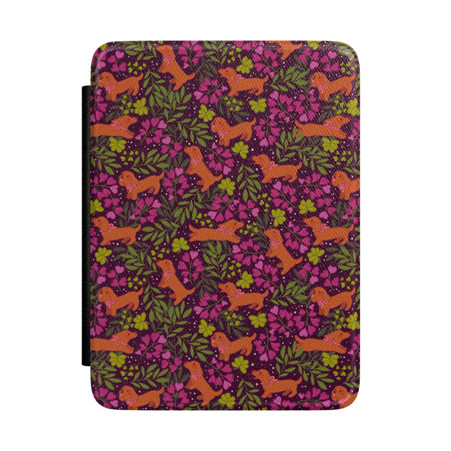 Kawaii Cute Dachshund Kindle Case, Puppies and Florals eReader, Reader Gifts, Dog Mom